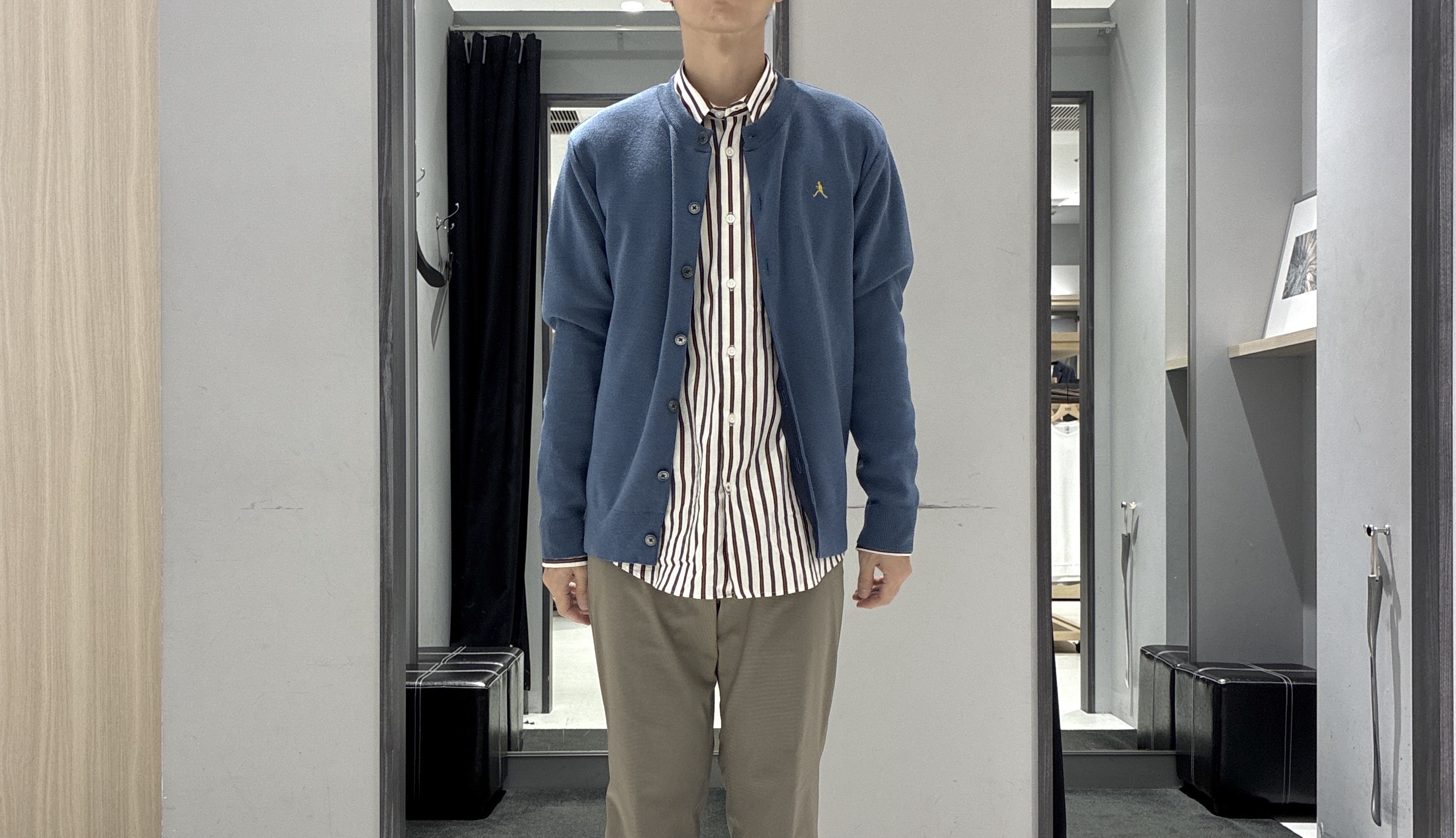 わいずみさんの「TAKEO KIKUCHI｜【BOWLER HAT LABEL】日本製クルーネックカーディガン」を使ったコーディネート