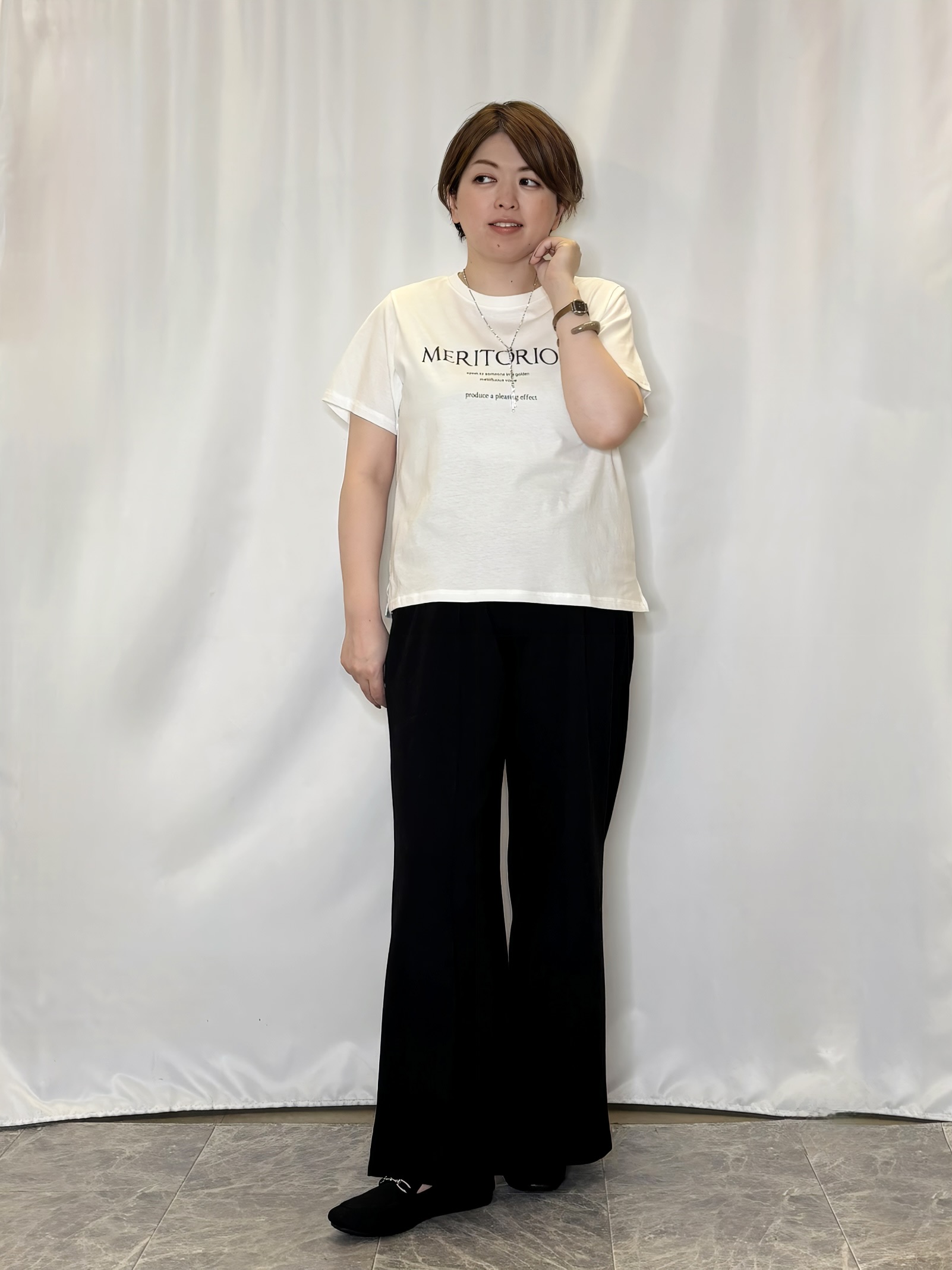 たみさんの「SHOO･LA･RUE｜【通気性〇/セットアップ可/S-LL/洗濯機可】紫外線対策にも メッシュテーラードジャケット」を使ったコーディネート