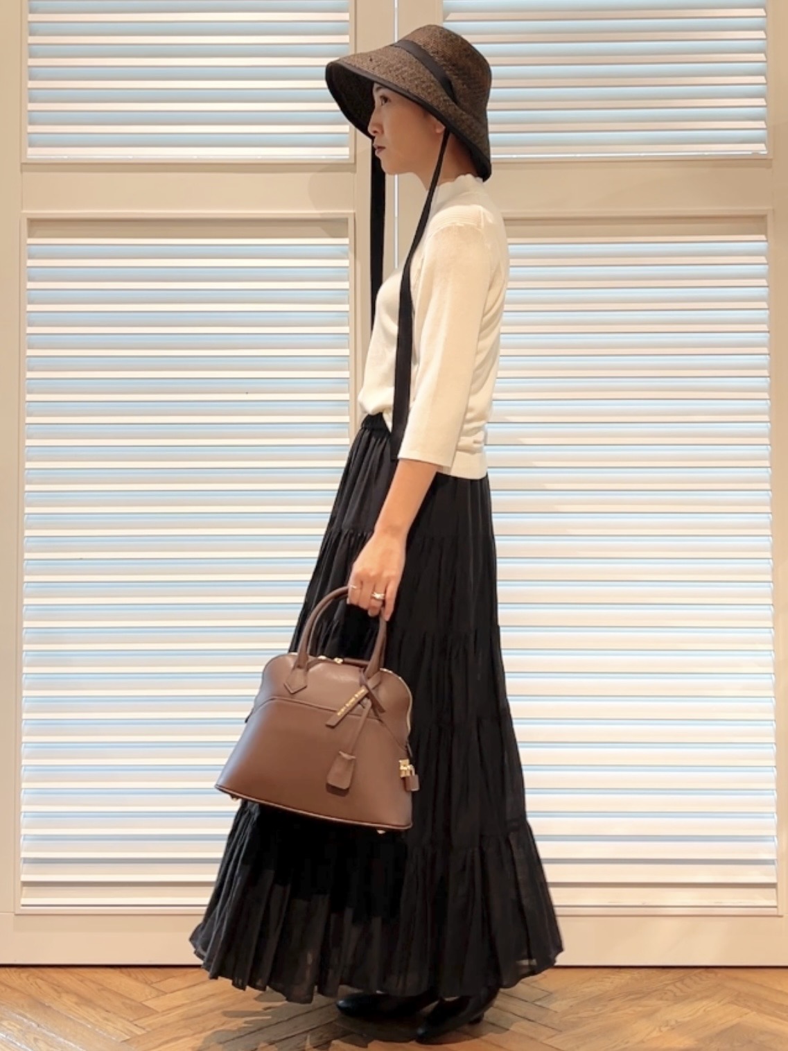 OCHIAIさんの「DRESSTERIOR｜【接触冷感】クールタッチ ハーフスリーブニット」を使ったコーディネート