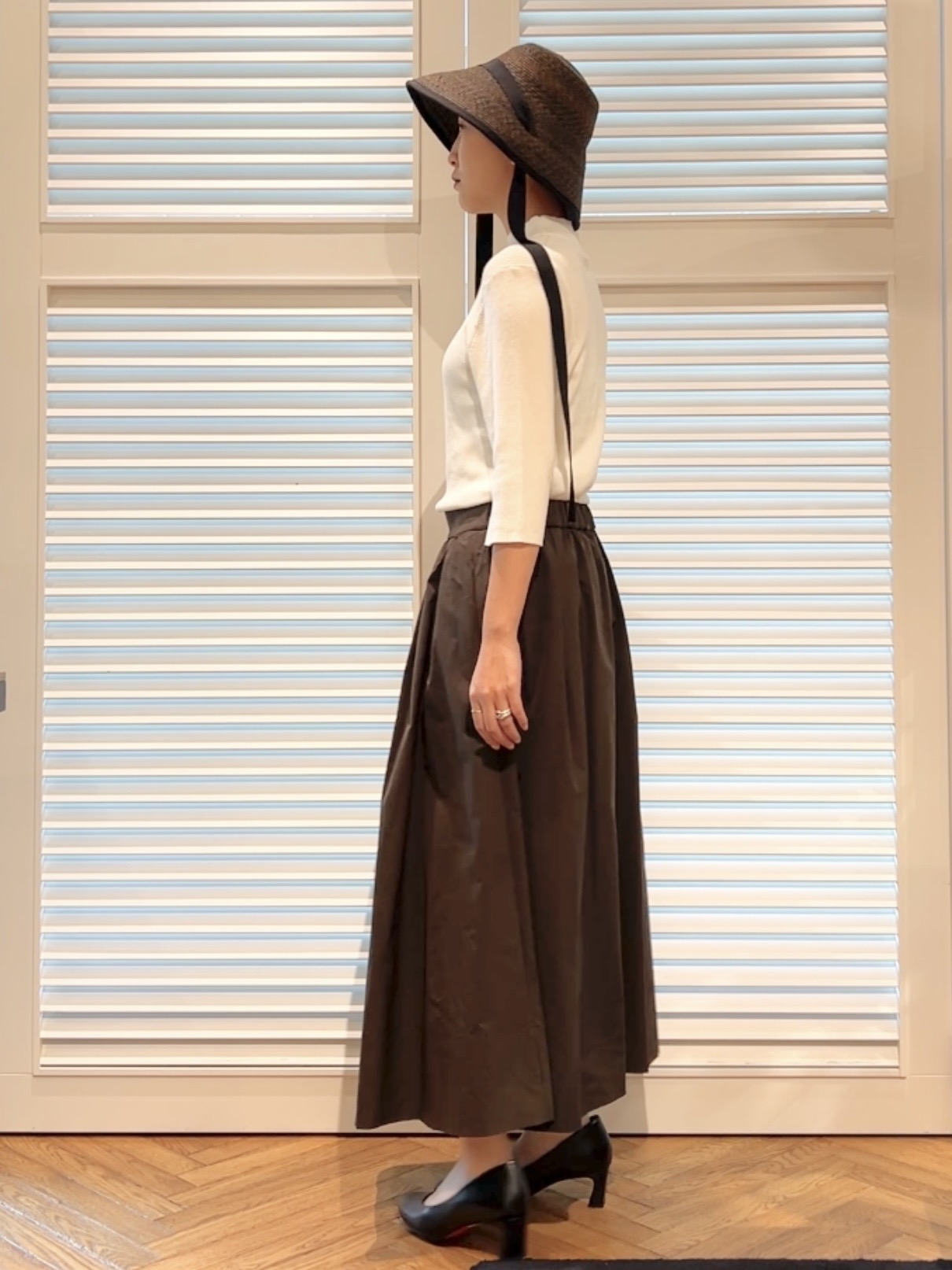OCHIAIさんの「DRESSTERIOR｜【接触冷感】クールタッチ ハーフスリーブニット」を使ったコーディネート