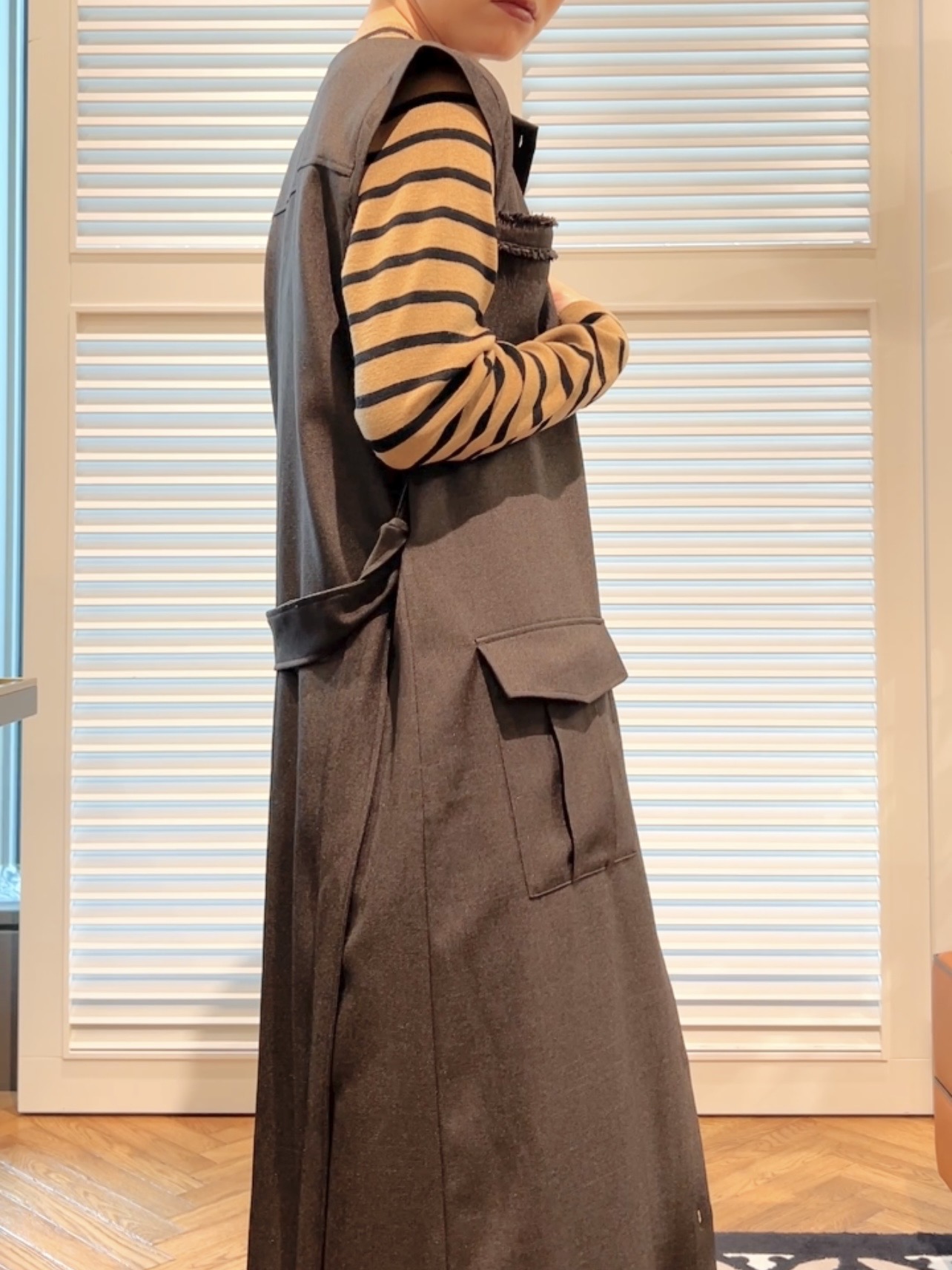OCHIAIさんの「DRESSTERIOR｜【ウォッシャブル】ツイードライクワンピース」を使ったコーディネート