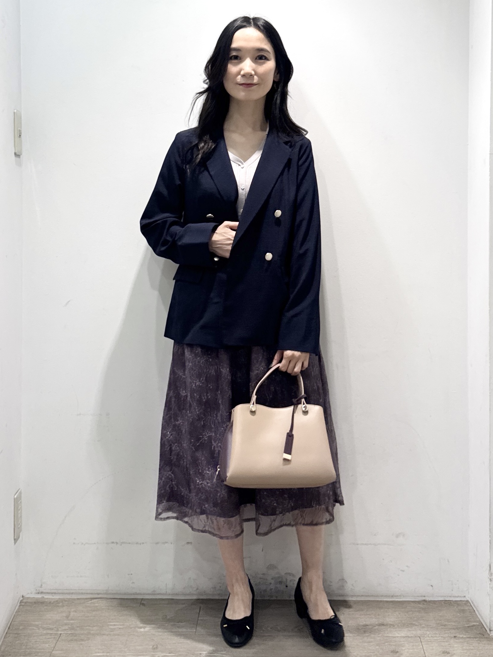 yuicciさんの「OPAQUE.CLIP｜《再入荷》ダブルブレストテーラードジャケット【接触冷感／吸水速乾／イージーアイロン／防シワ／洗濯機O」を使ったコーディネート