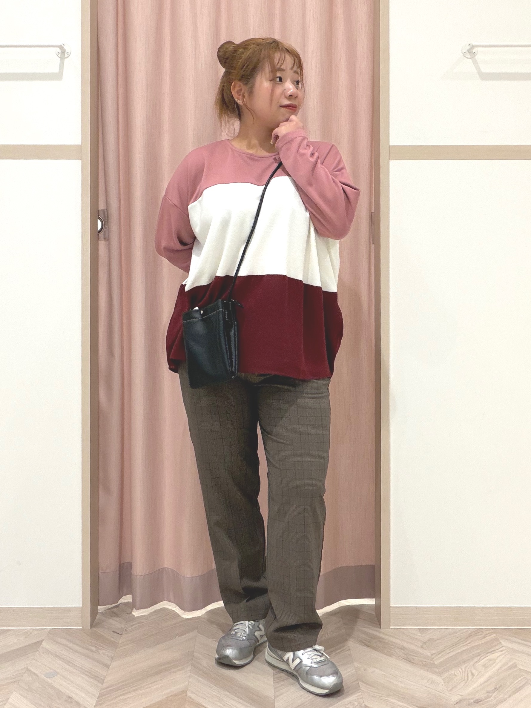 まちゃんなちゃんさんの「SHOO･LA･RUE｜【S-LL/洗濯機可】三段切り替え 長袖トップス」を使ったコーディネート