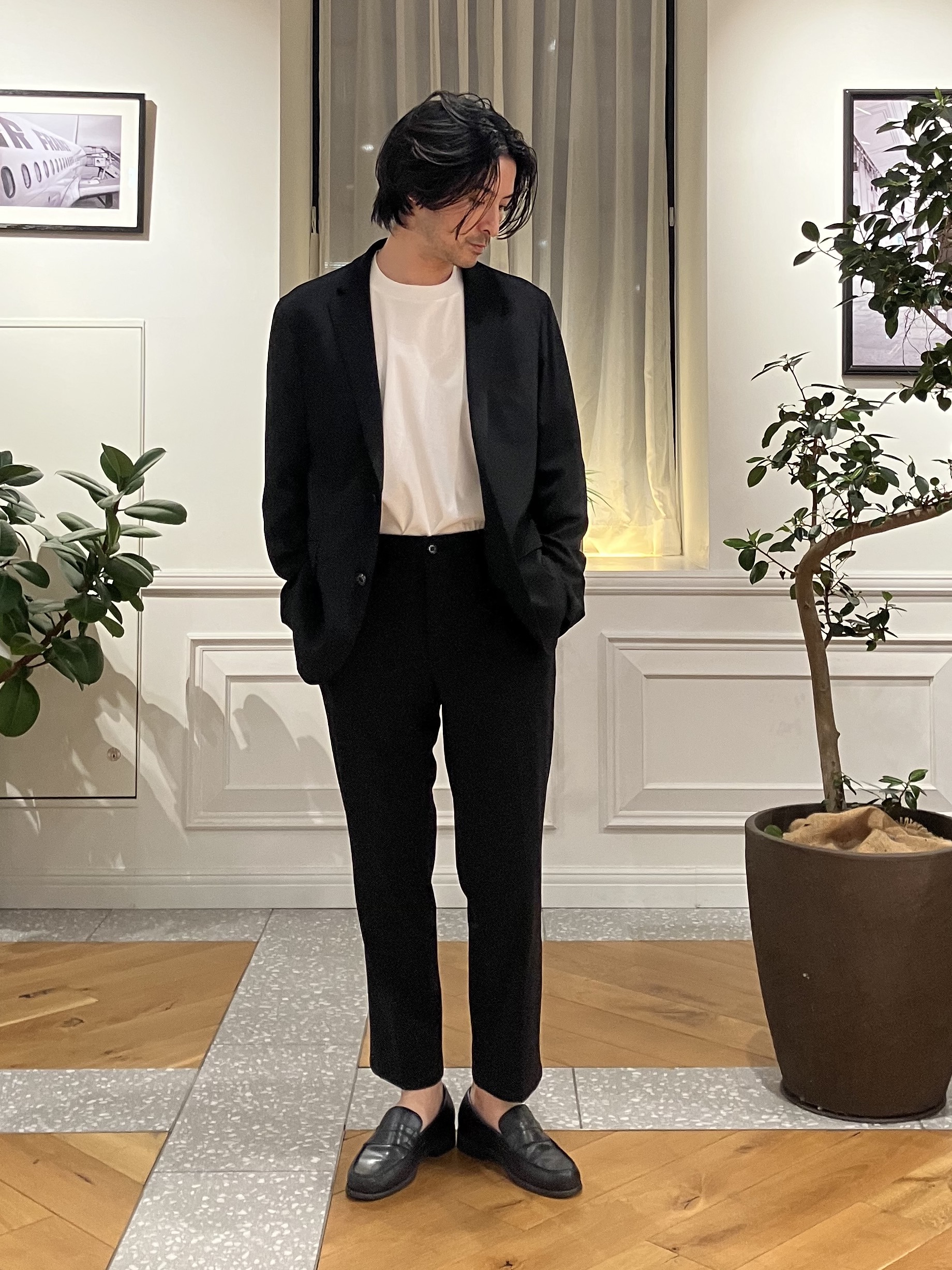 junyaさんの「DRESSTERIOR｜【マルチ2WAYストレッチ/セットアップ可】CARREMAN ライトジャージージャケット」を使ったコーディネート
