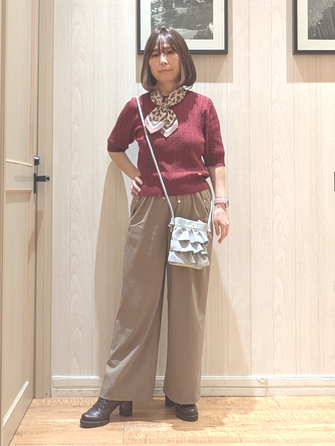 ゆーさんさんの「SHOO･LA･RUE｜【洗濯機可/S-LL】上品見え ミニケーブルニット」を使ったコーディネート