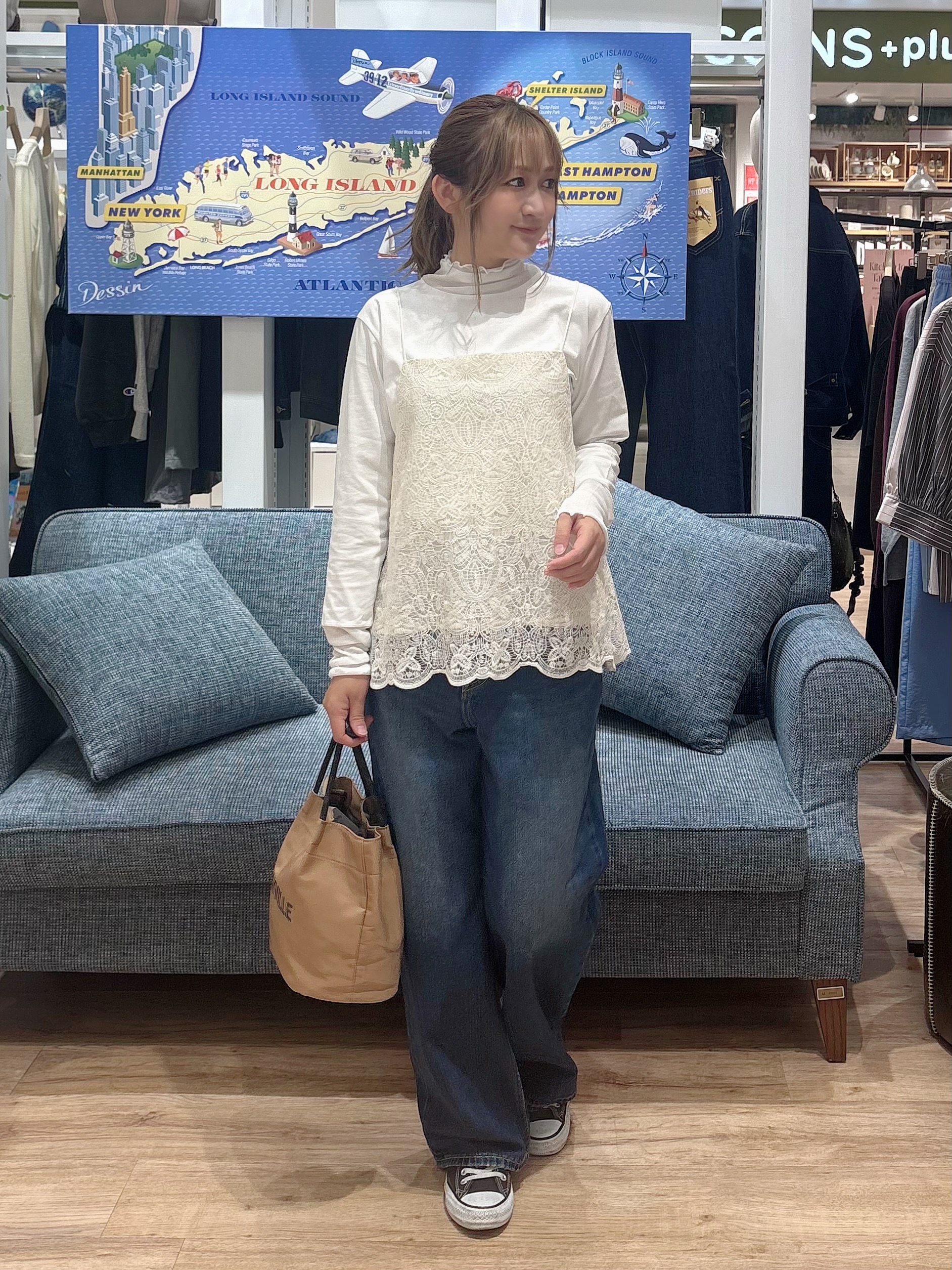 yuinaさんの「Dessin｜チュールレースキャミソール」を使ったコーディネート