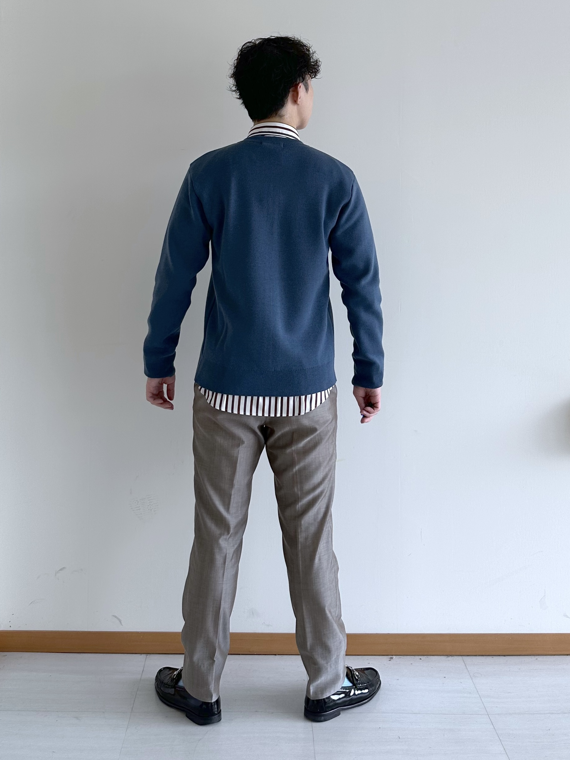 イッシーさんの「TAKEO KIKUCHI｜【BOWLER HAT LABEL】日本製クルーネックカーディガン」を使ったコーディネート