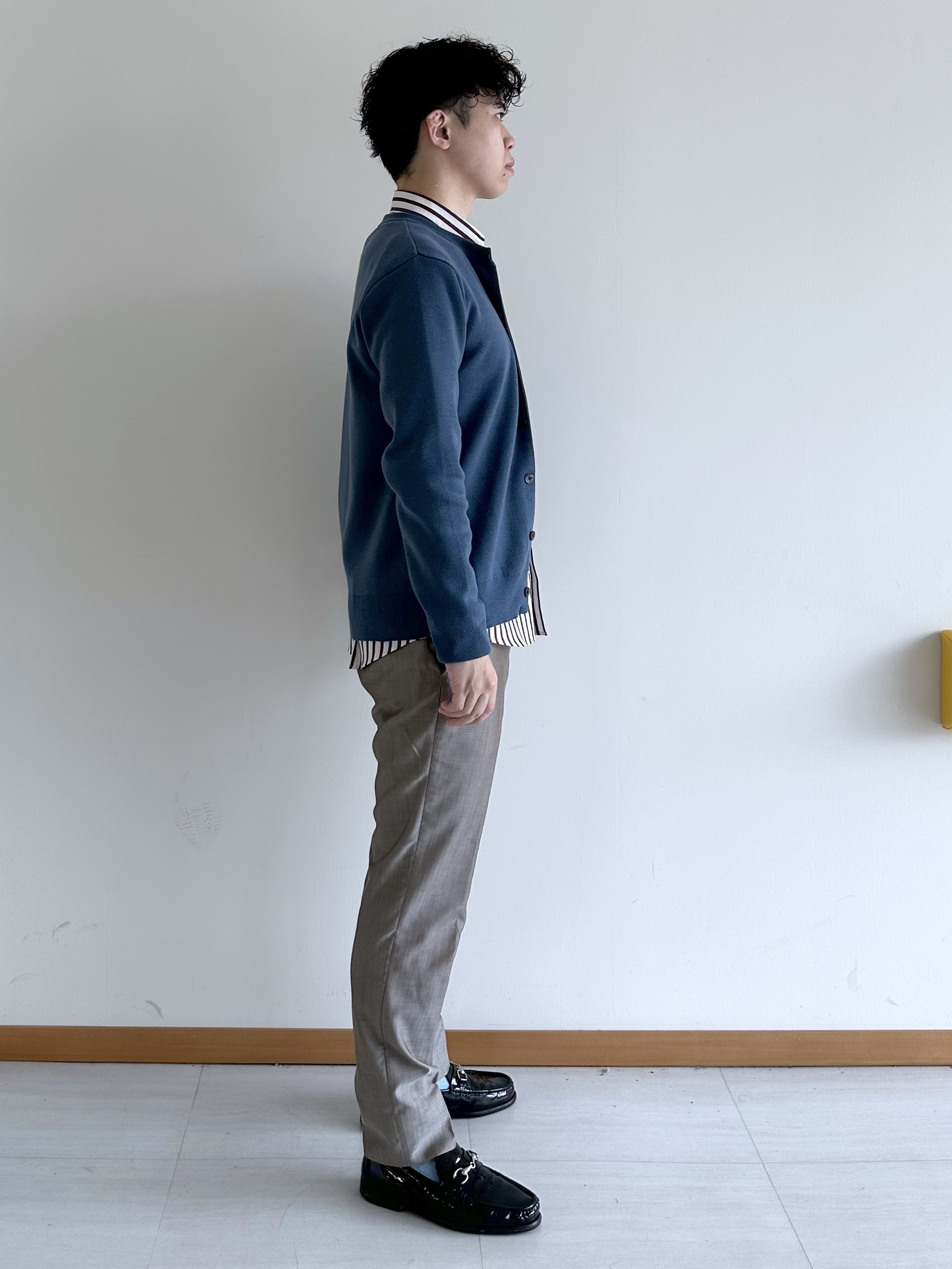 イッシーさんの「TAKEO KIKUCHI｜【BOWLER HAT LABEL】日本製クルーネックカーディガン」を使ったコーディネート