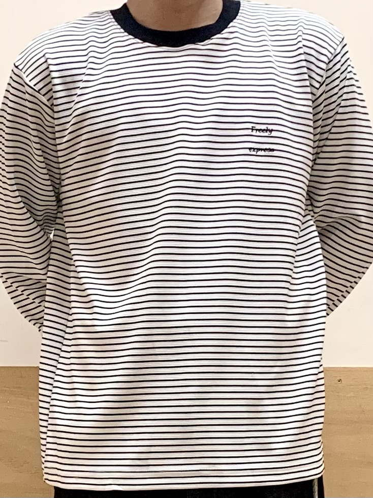 MATUさんの「THE SHOP TK｜【洗濯機OK】リップルボーダー長袖Tシャツ」を使ったコーディネート