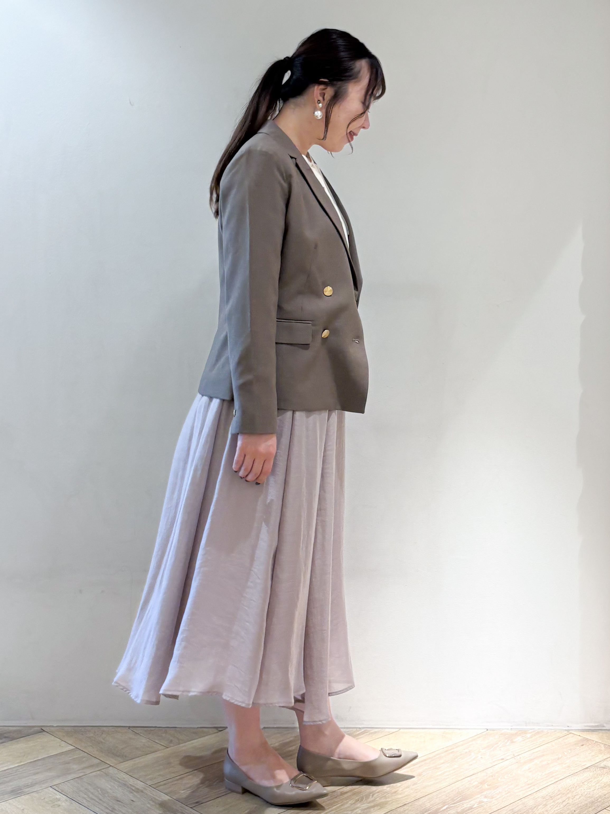 sayaさんの「index｜【セットアップ対応】ダブルブレストジャケット《洗濯機OK／イージーアイロン／防シワ》」を使ったコーディネート