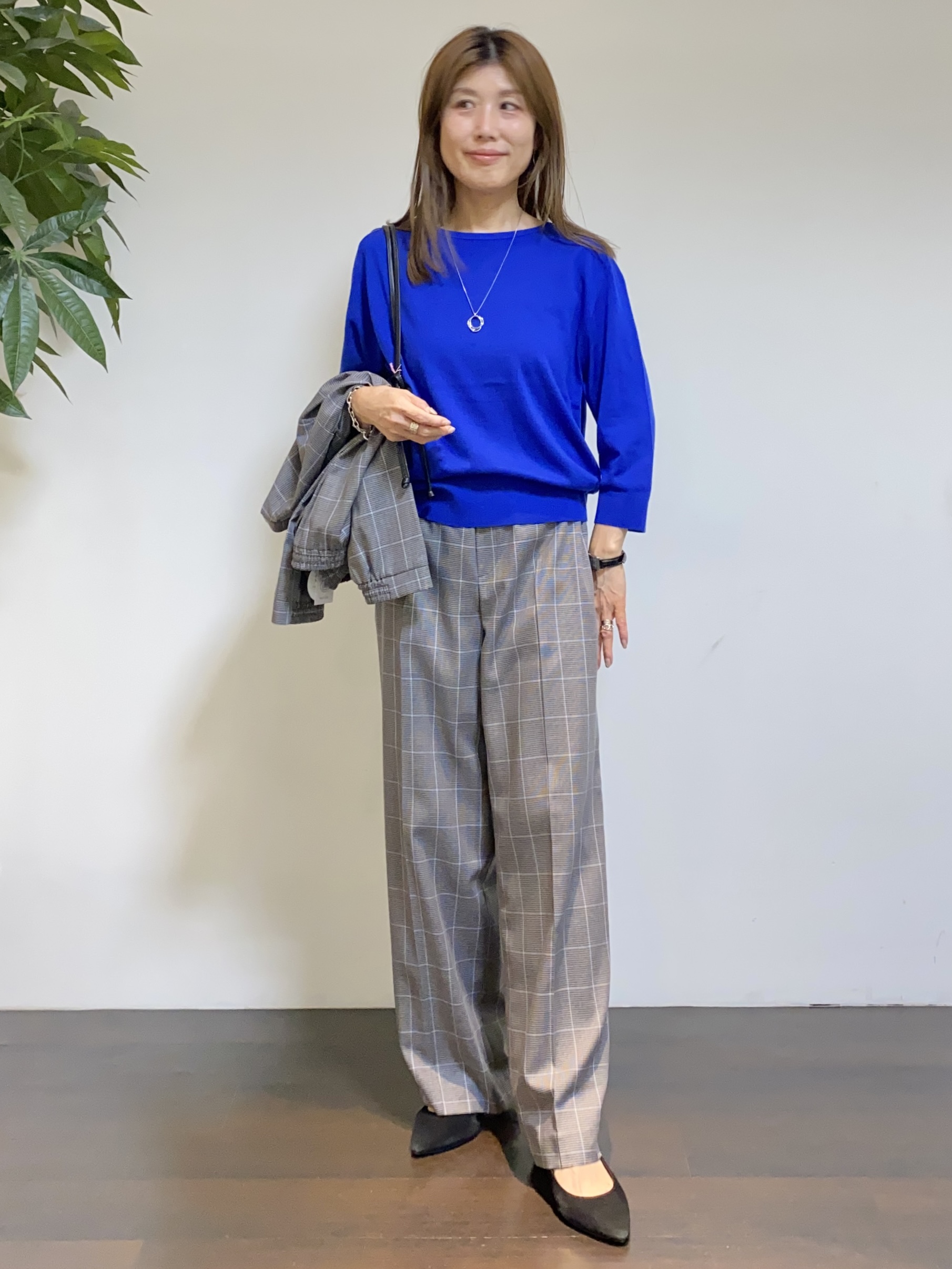 tomoさんの「UNTITLED｜【セットアップ可/秋羽織り】メランジツイルシャツ」を使ったコーディネート