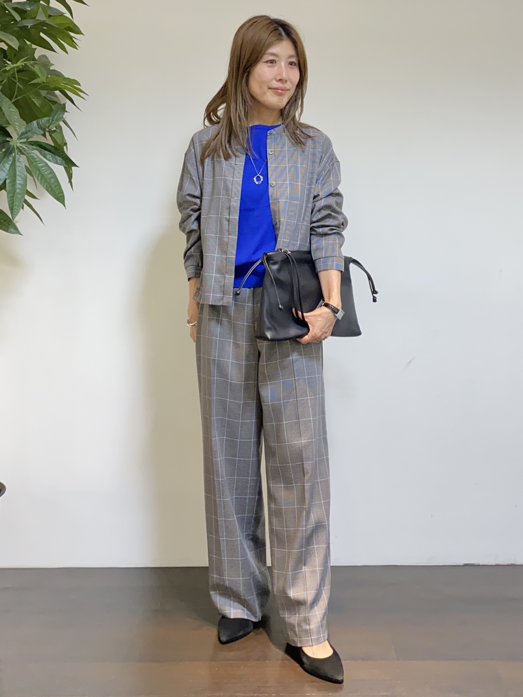 tomoさんの「UNTITLED｜【セットアップ可/秋羽織り】メランジツイルシャツ」を使ったコーディネート