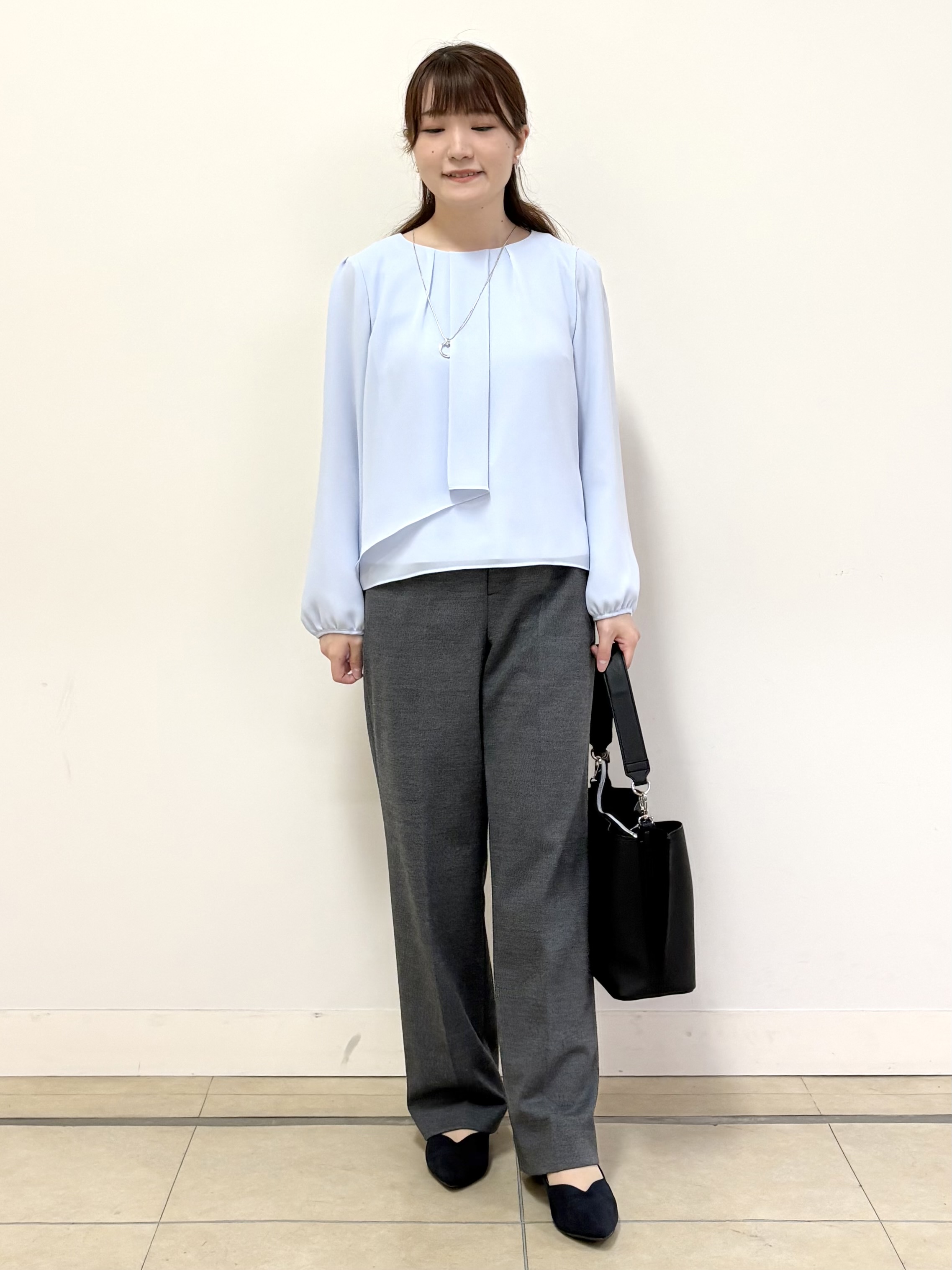 mikiさんの「Reflect｜【SS-4Lサイズ／通勤／セレモニー】クルーネック シフォンブラウス」を使ったコーディネート