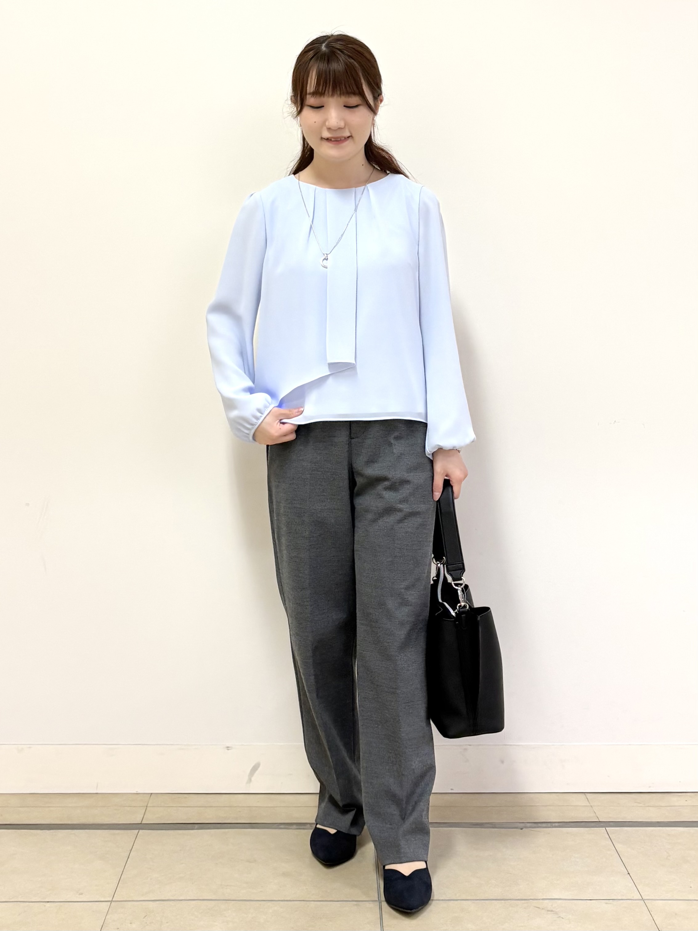 mikiさんの「Reflect｜【SS-4Lサイズ／通勤／セレモニー】クルーネック シフォンブラウス」を使ったコーディネート