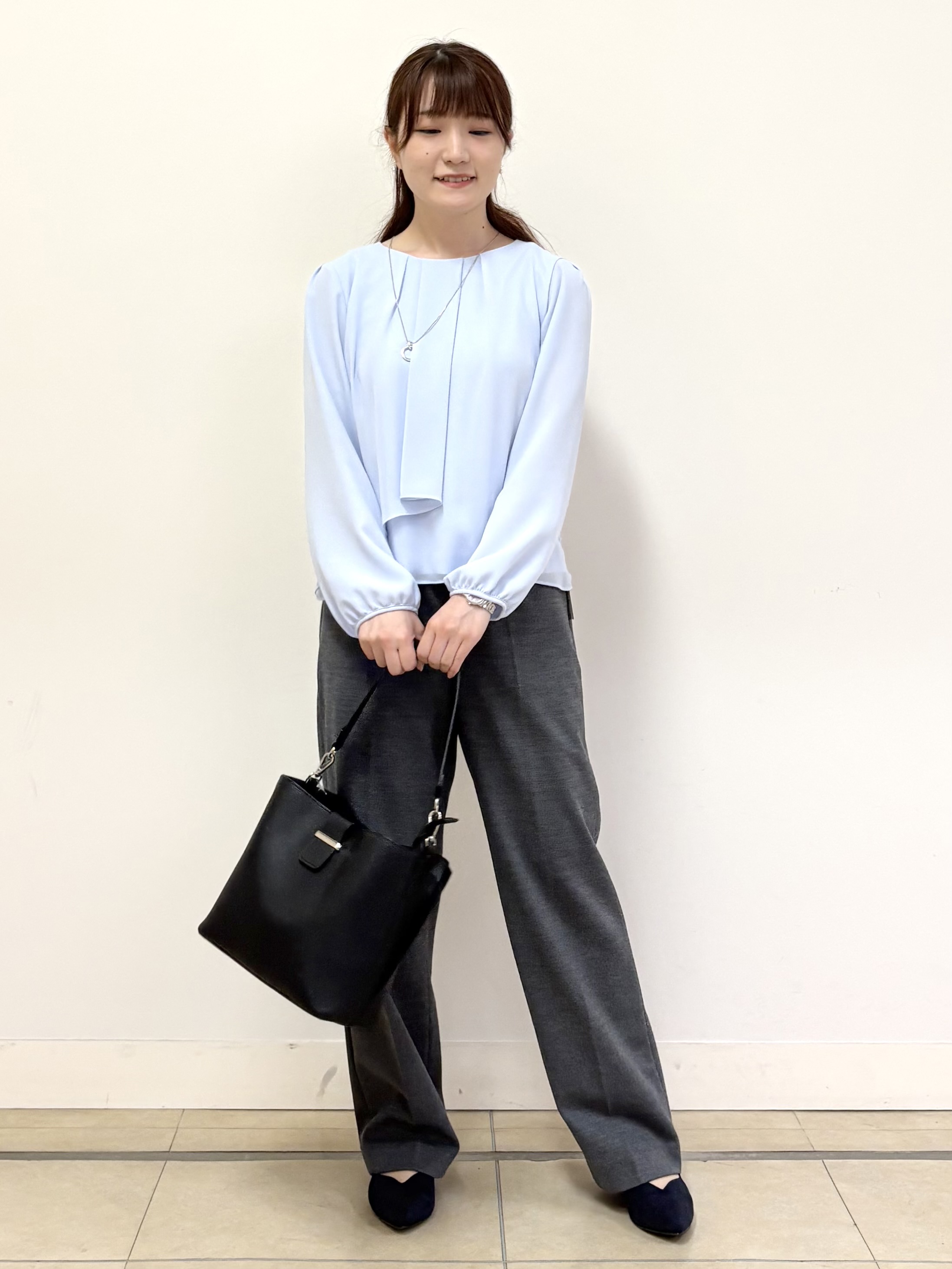 mikiさんの「Reflect｜【SS-4Lサイズ／通勤／セレモニー】クルーネック シフォンブラウス」を使ったコーディネート