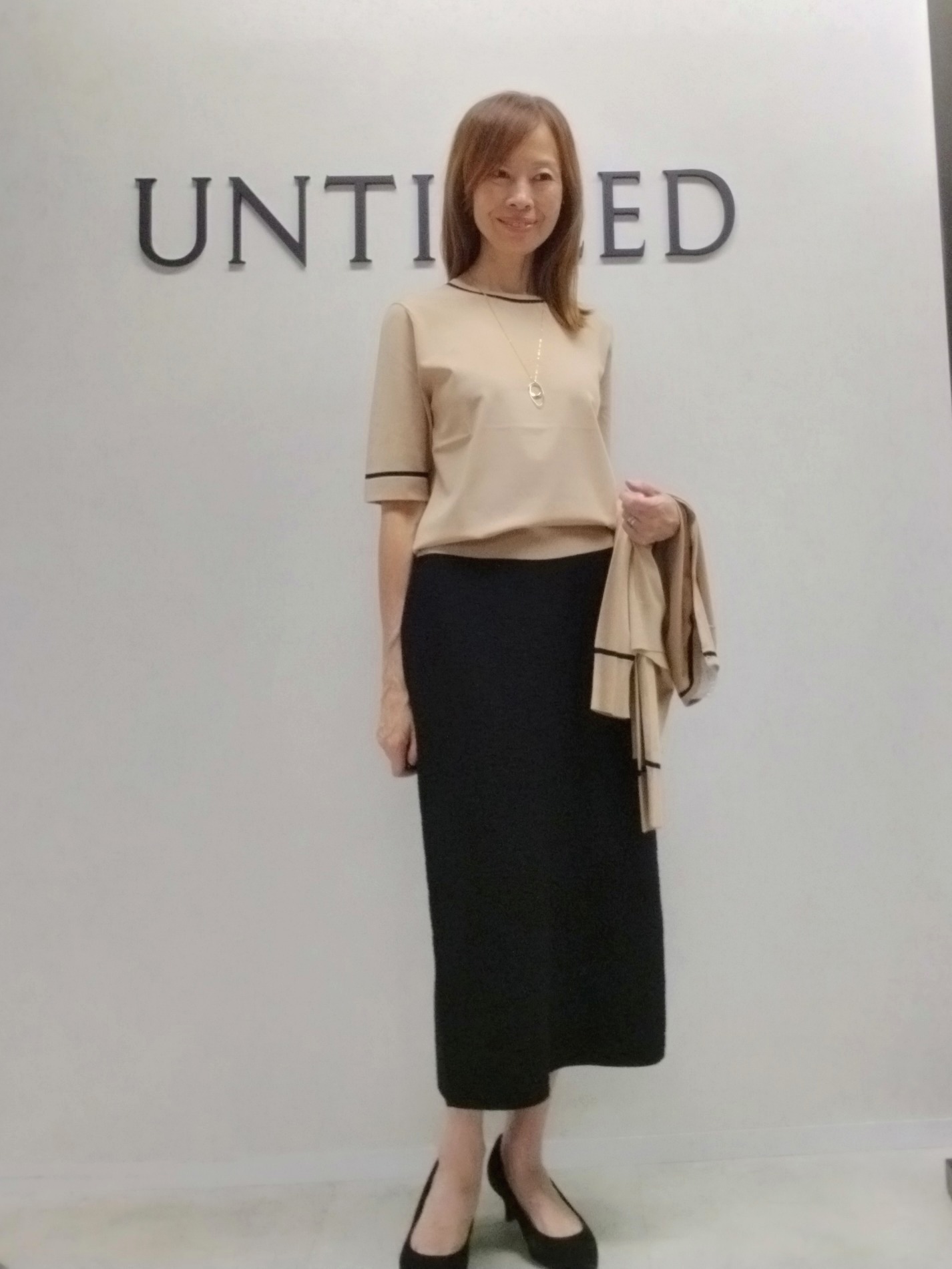 もりさんの「UNTITLED｜【アンサンブル可能/秋羽織り】コンパクトニットカーディガン」を使ったコーディネート