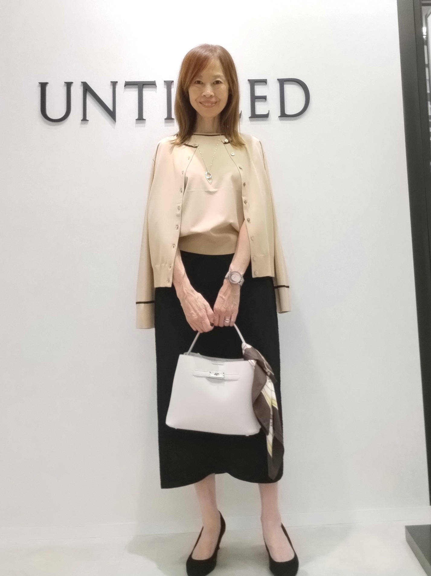 もりさんの「UNTITLED｜【アンサンブル可能/秋羽織り】コンパクトニットカーディガン」を使ったコーディネート