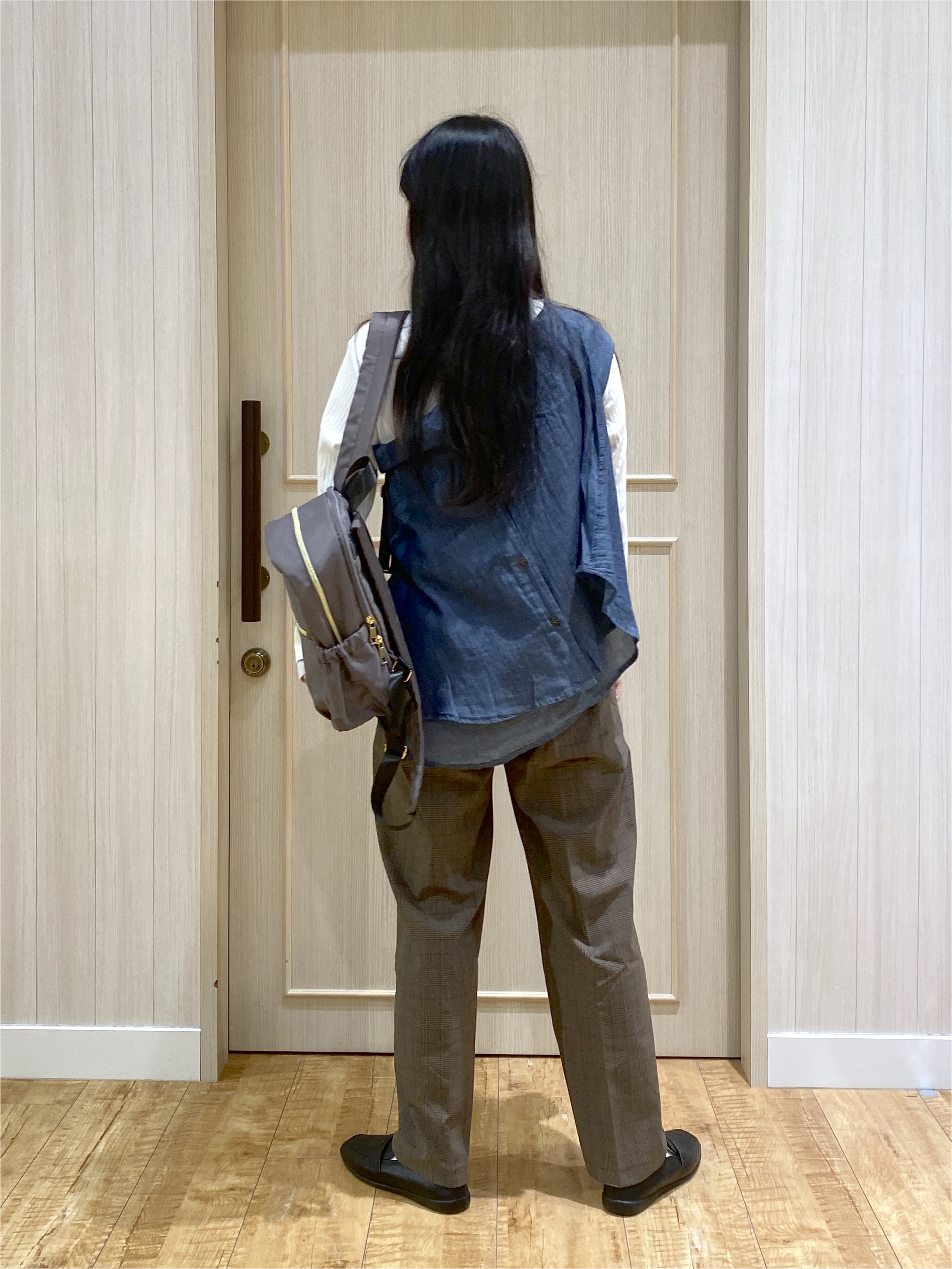 ERIさんの「SHOO･LA･RUE｜【洗濯機可/S-LL】縦ラインですっきり お袖配色リブトップス」を使ったコーディネート