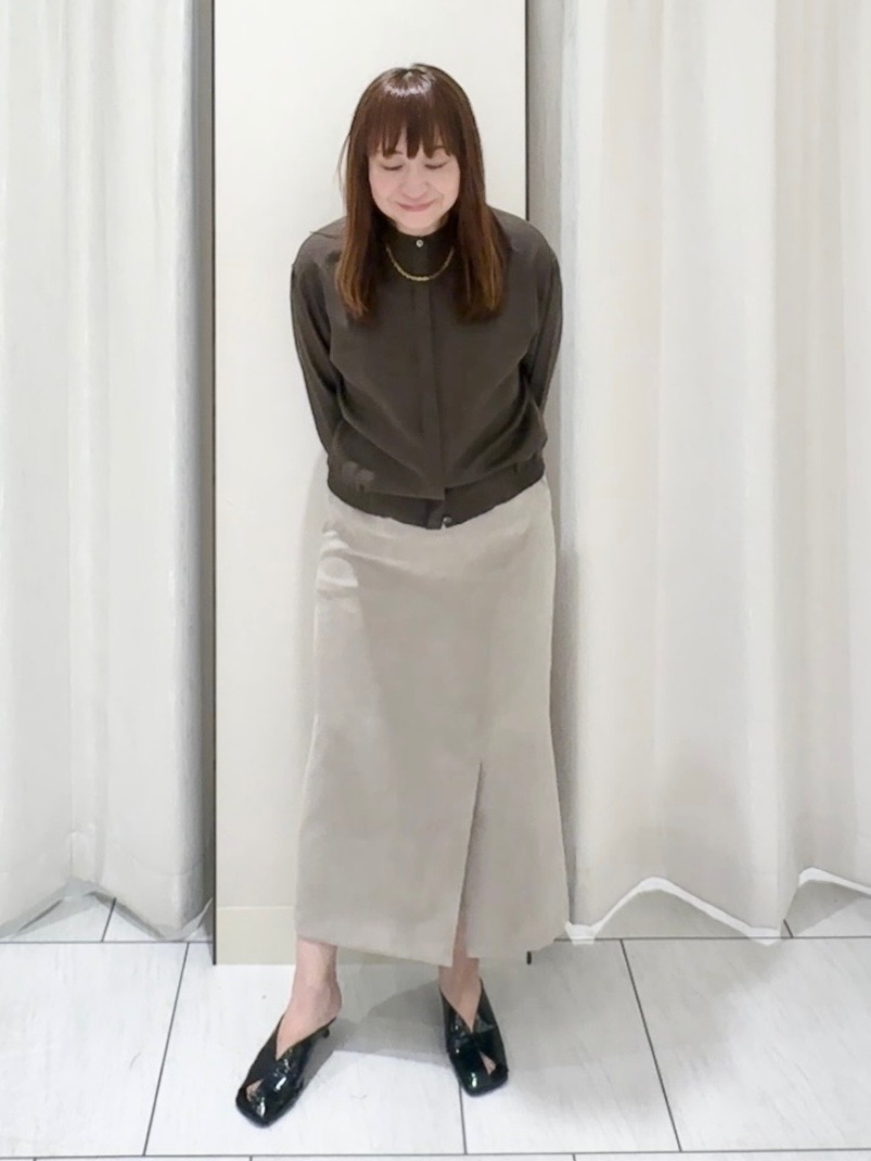 ʏᴜᴋɪᴋᴏさんの「UNTITLED｜【セットアップ可/秋羽織り】メランジツイルシャツ」を使ったコーディネート