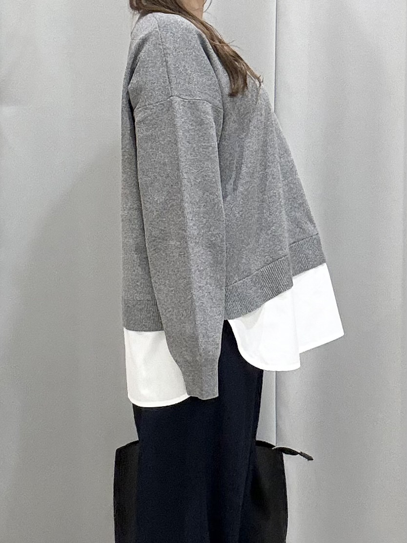 shioさんの「SHOO･LA･RUE｜【S-LL】着るだけできまる シャツレイヤード風 スポンディッシュニット」を使ったコーディネート