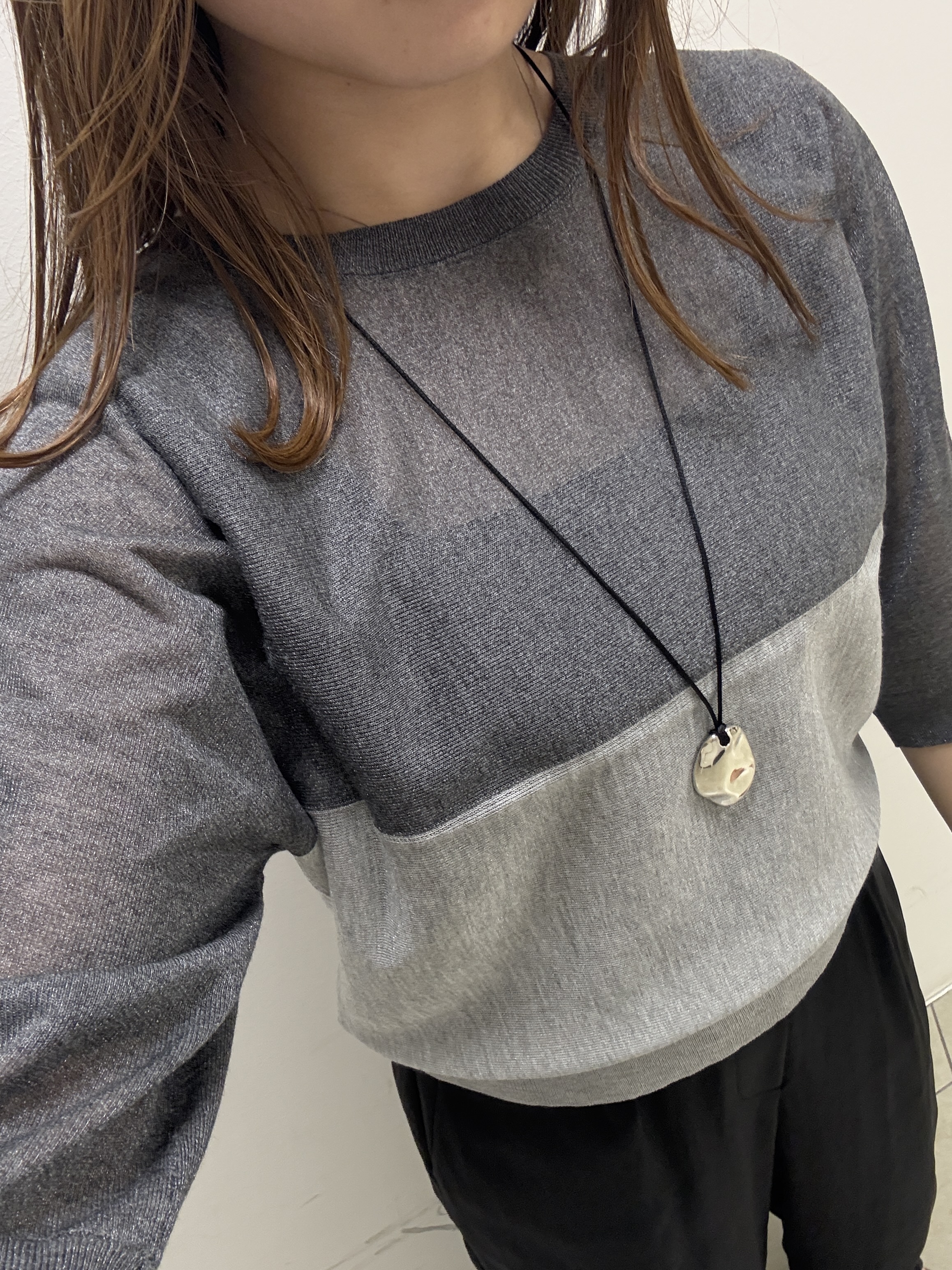 kahoさんの「INDIVI｜【体型カバー／洗える】シアードルマンニット」を使ったコーディネート