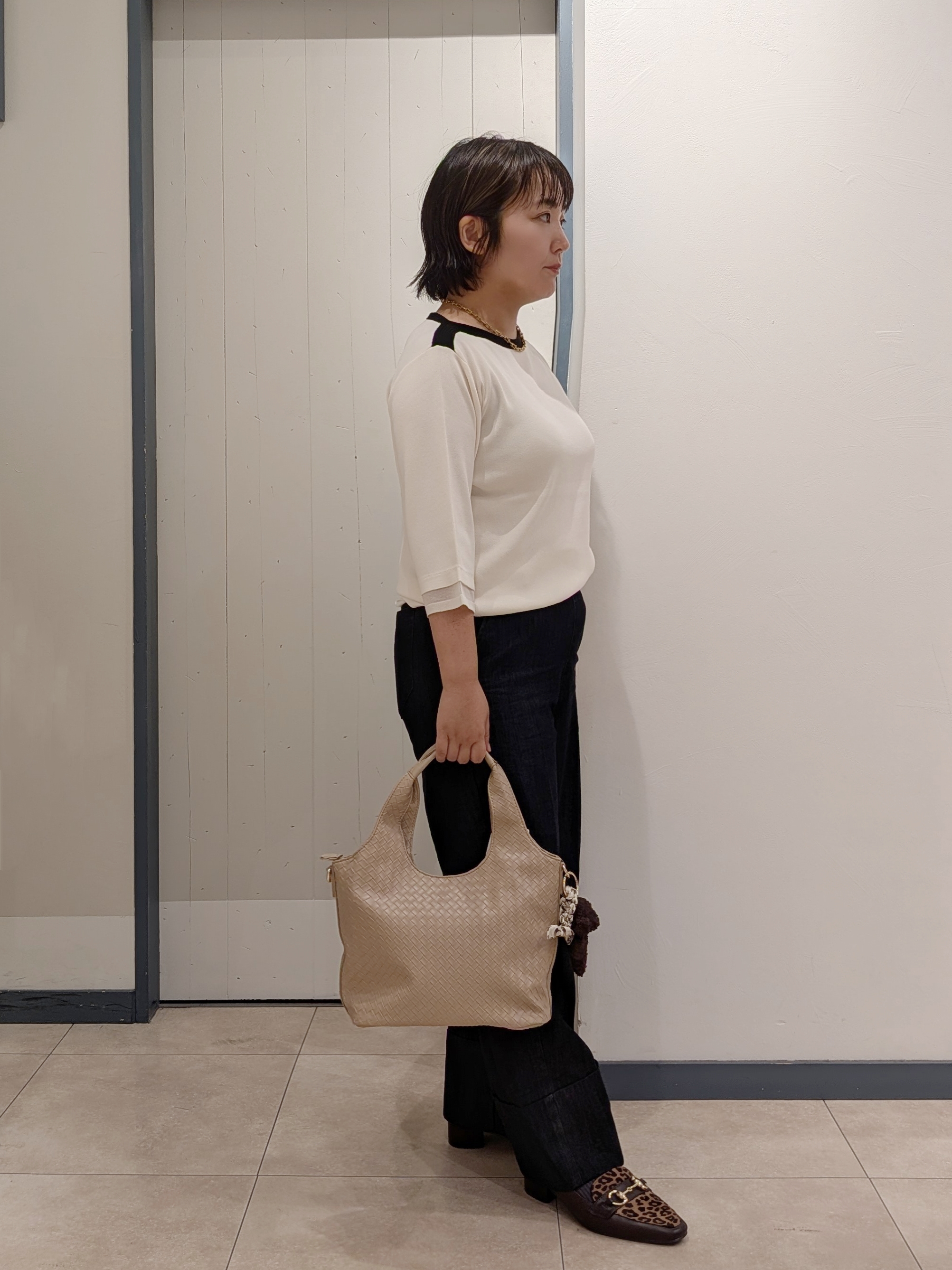 yukikaさんの「grove｜【人気シリーズに新型登場】袖口シアーやわらかドライタッチニット」を使ったコーディネート