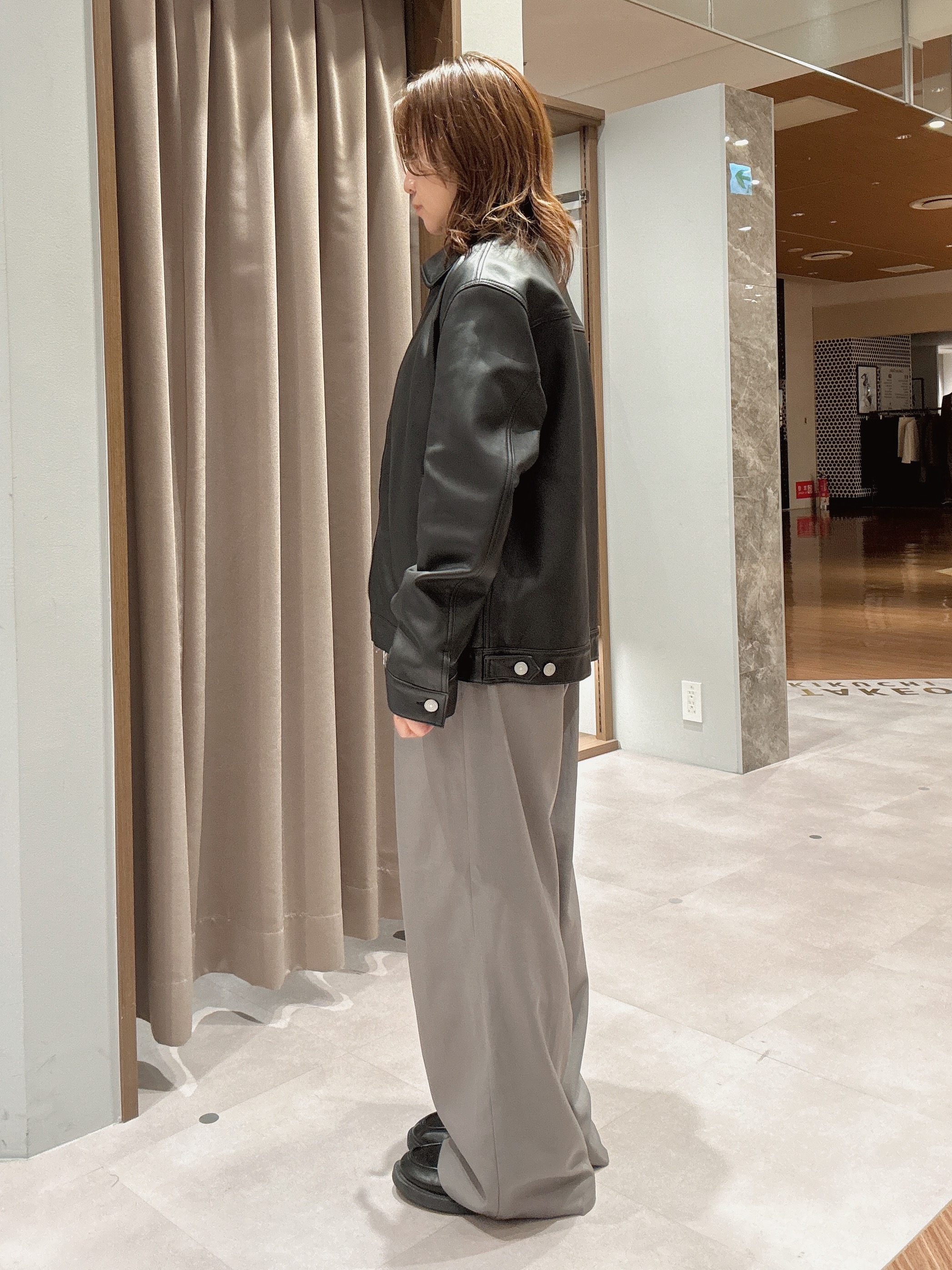 hanechanさんの「TAKEO KIKUCHI｜【BOWLER HAT LABEL】シングルレザーライダースジャケット」を使ったコーディネート