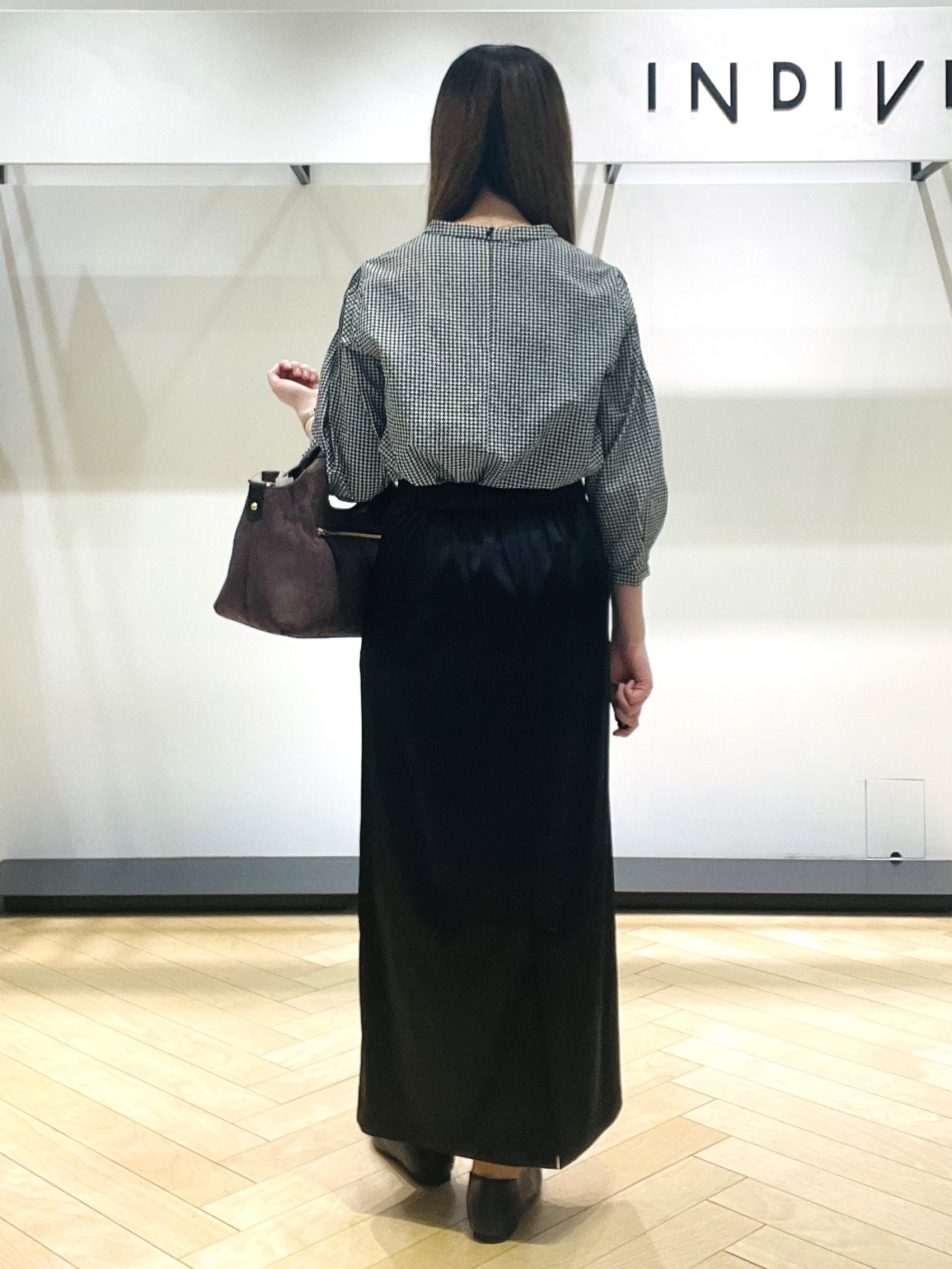 mさんの「INDIVI｜【初秋にピッタリ！／洗える】凹凸素材ミニスタンドトップス」を使ったコーディネート