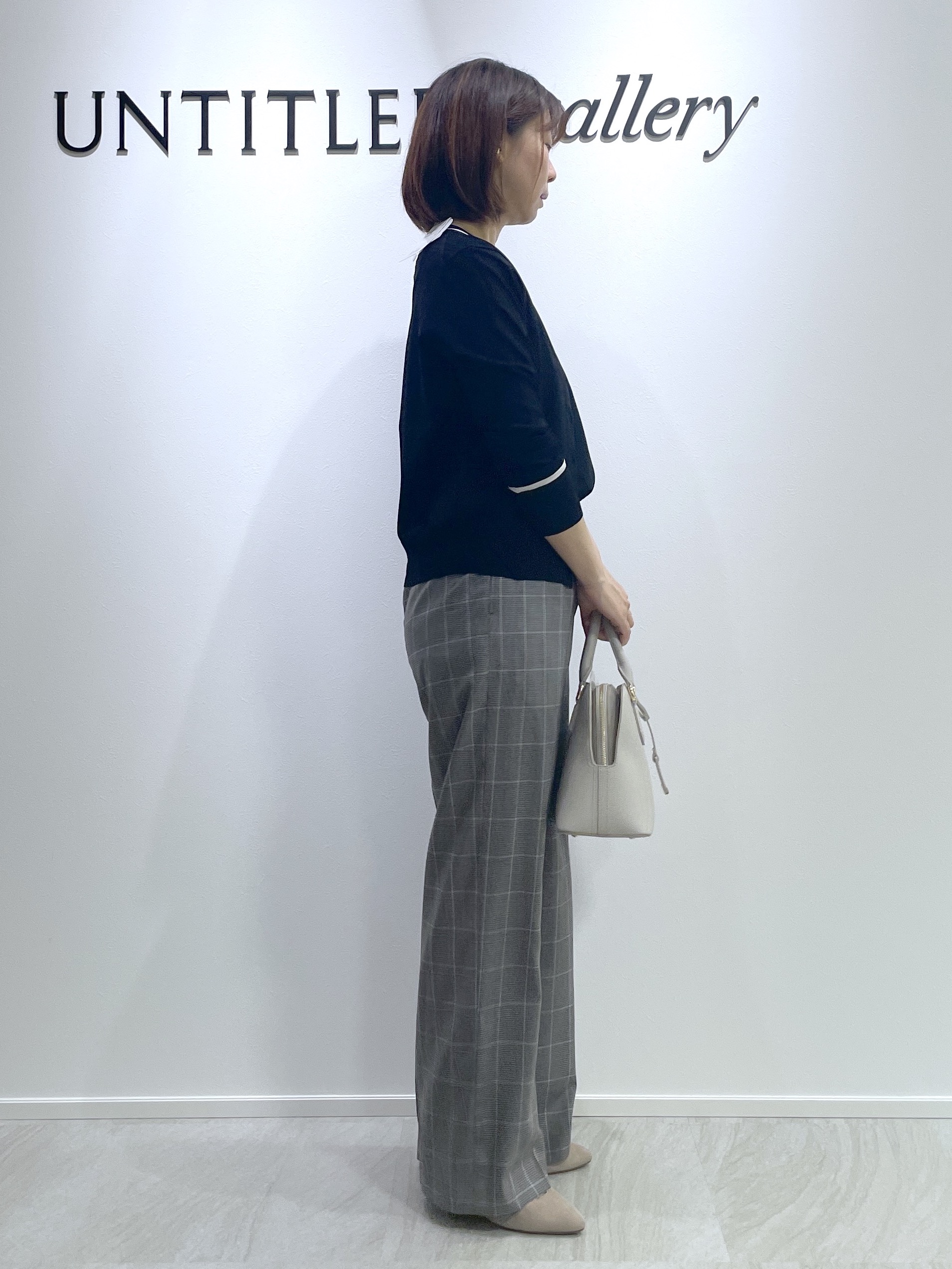 hanaさんの「UNTITLED｜【アンサンブル可/きれいめ/通勤】コンパクト5分袖ニット」を使ったコーディネート