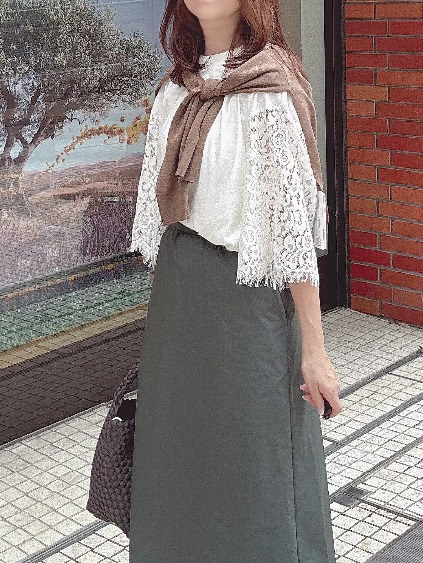 makiさんの「UNTITLED｜【アンサンブル可/秋羽織り/シアー】前後2WAYカーディガン」を使ったコーディネート