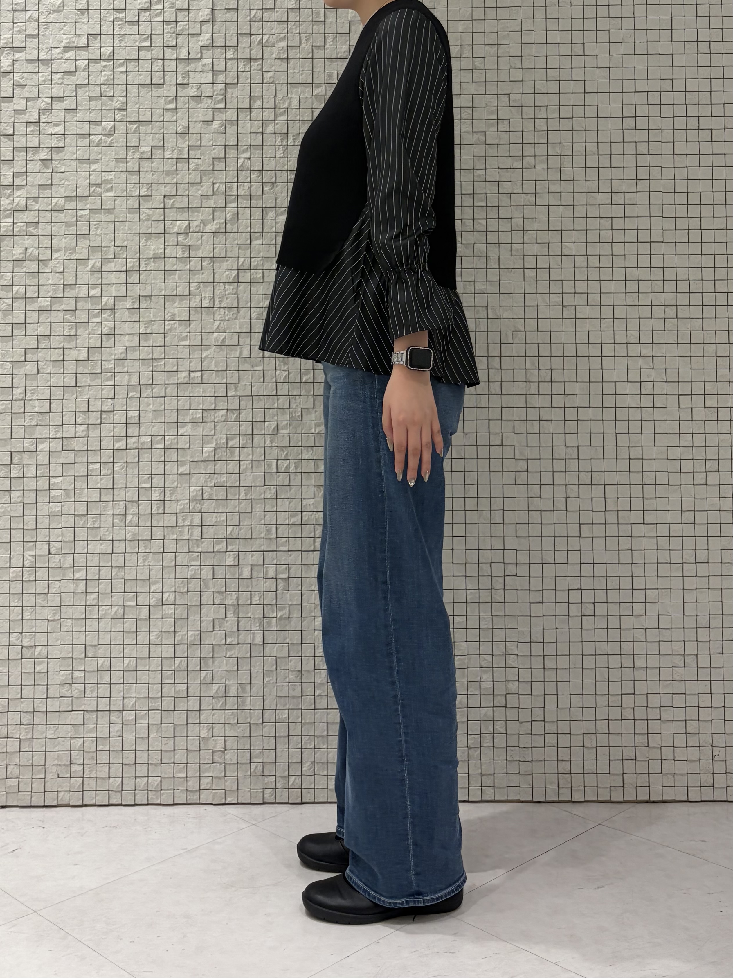 koharuさんの「INDIVI｜【洗える／1枚でコーデ完成】重ね着風ニットトップス」を使ったコーディネート