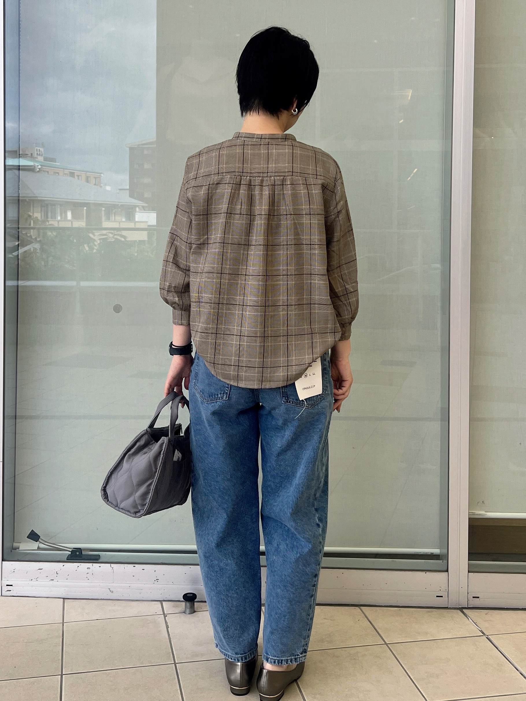 yo-koさんの「OPAQUE.CLIP｜チェック柄フリルブラウス【洗濯機OK】」を使ったコーディネート