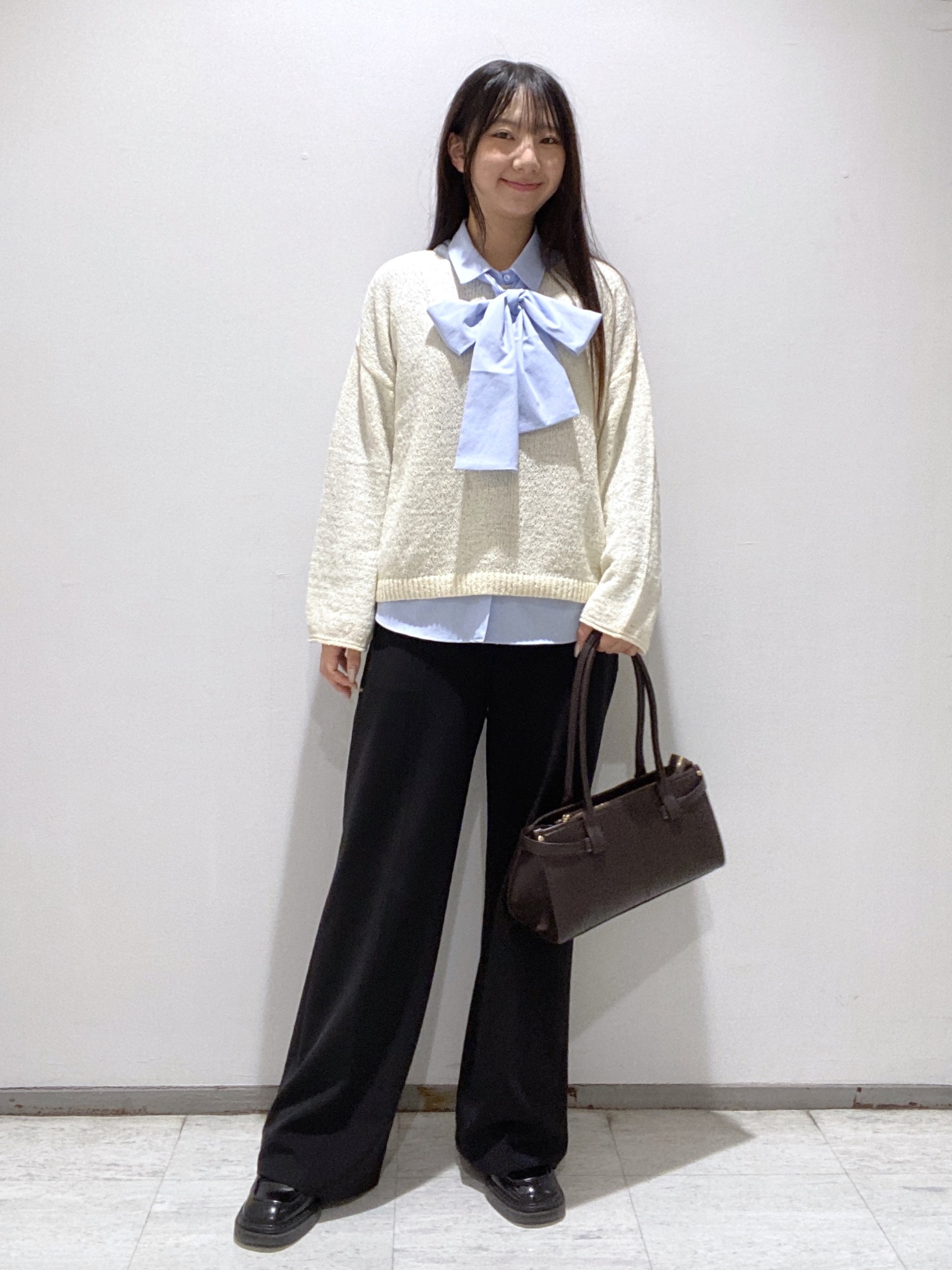 meiさんの「INDIVI｜【ストレッチ◎】取外し可ボウタイシャツ」を使ったコーディネート