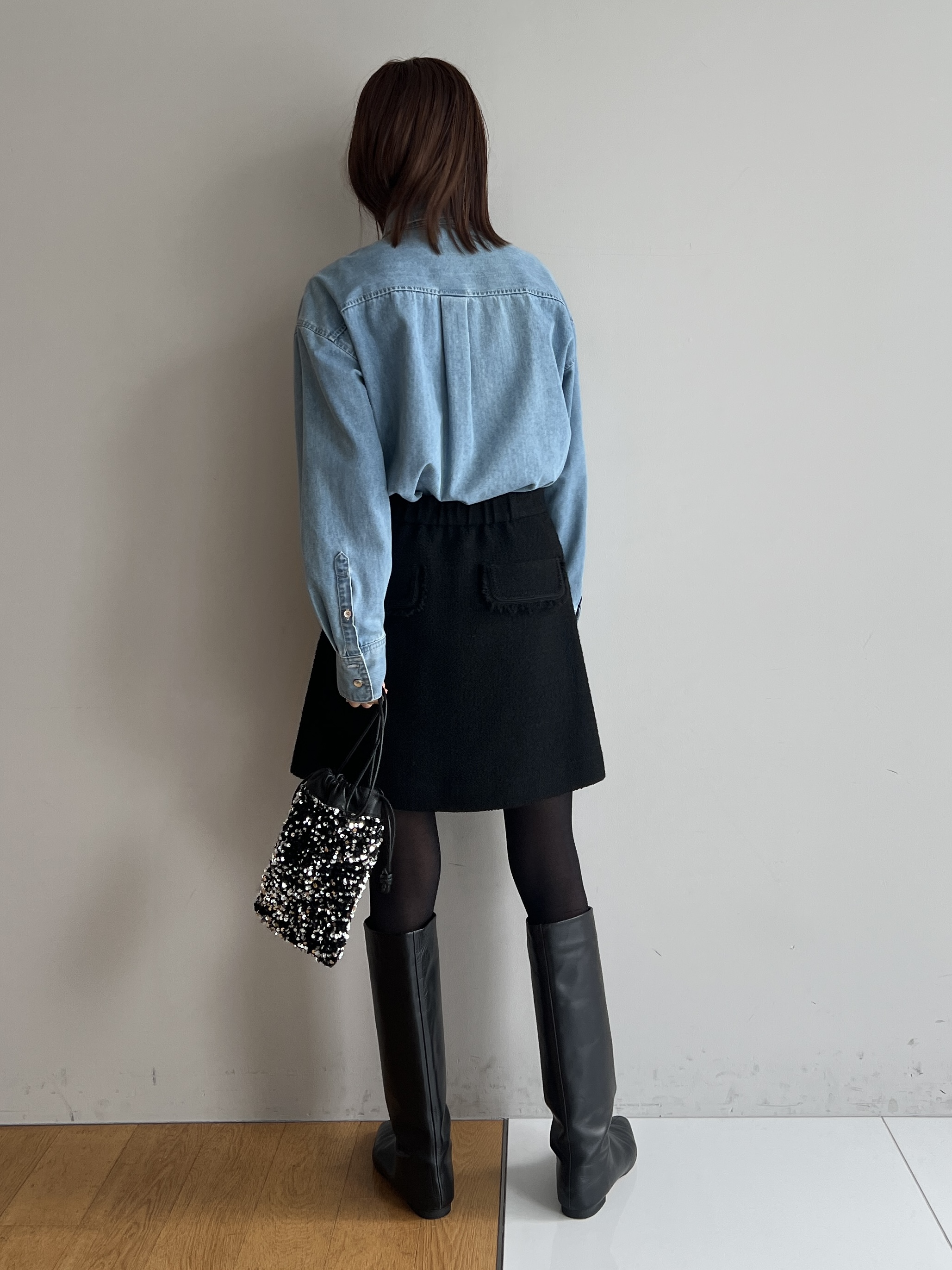 misaさんの「DRESSTERIOR｜【取り外し可能】2WAY ボウタイデニムシャツ」を使ったコーディネート