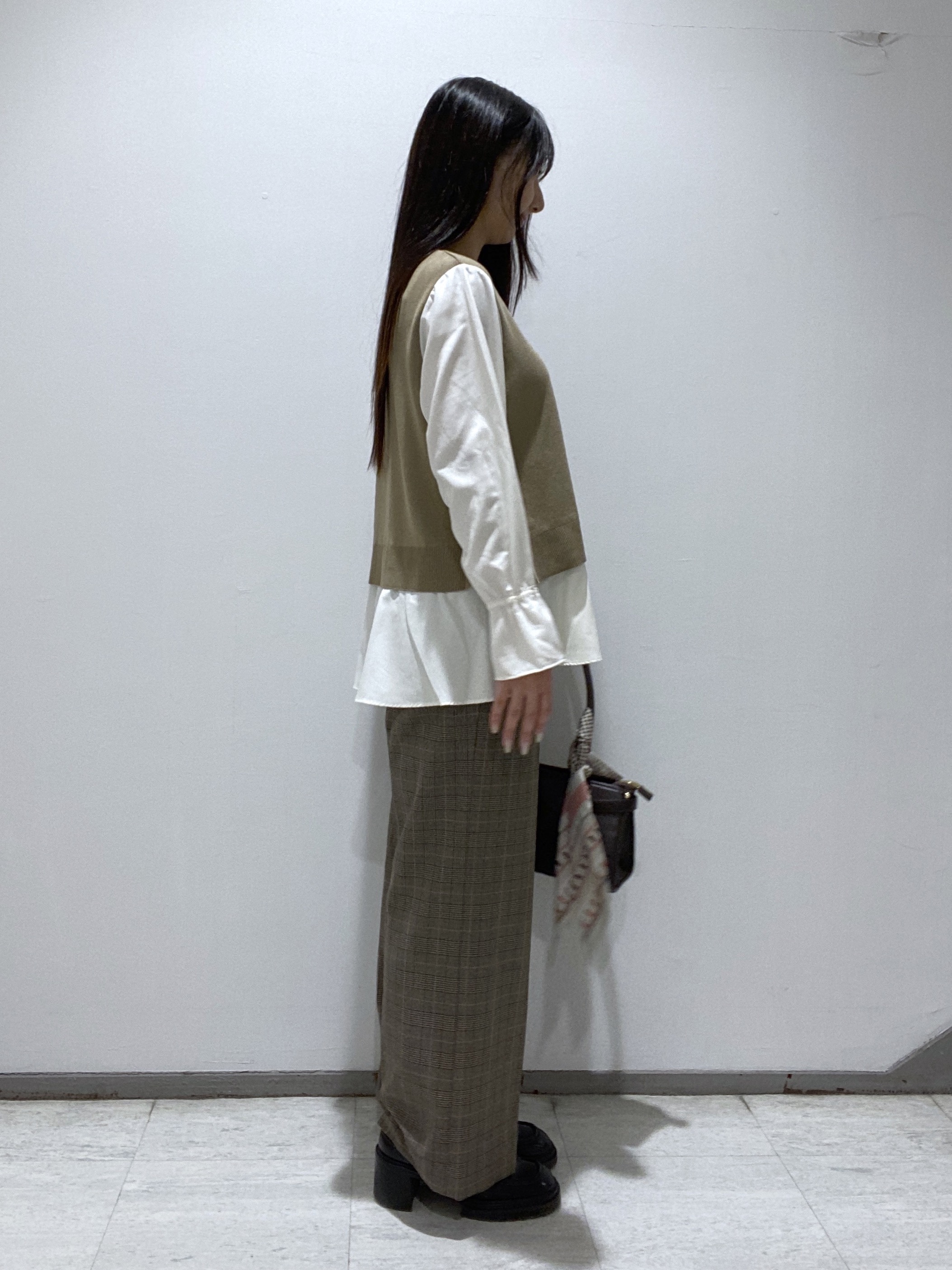 meiさんの「INDIVI｜【洗える／1枚でコーデ完成】重ね着風ニットトップス」を使ったコーディネート