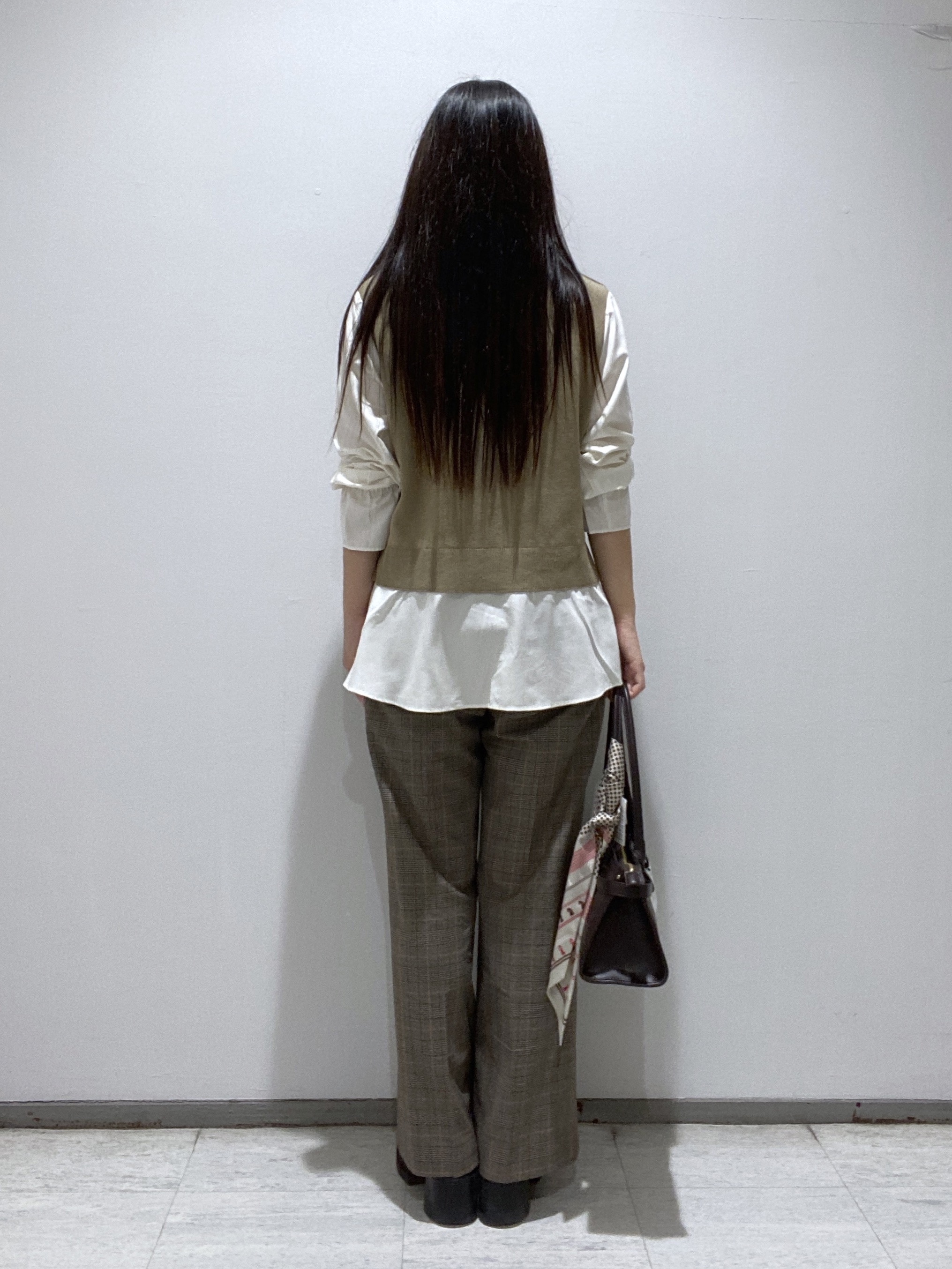 meiさんの「INDIVI｜【洗える／1枚でコーデ完成】重ね着風ニットトップス」を使ったコーディネート