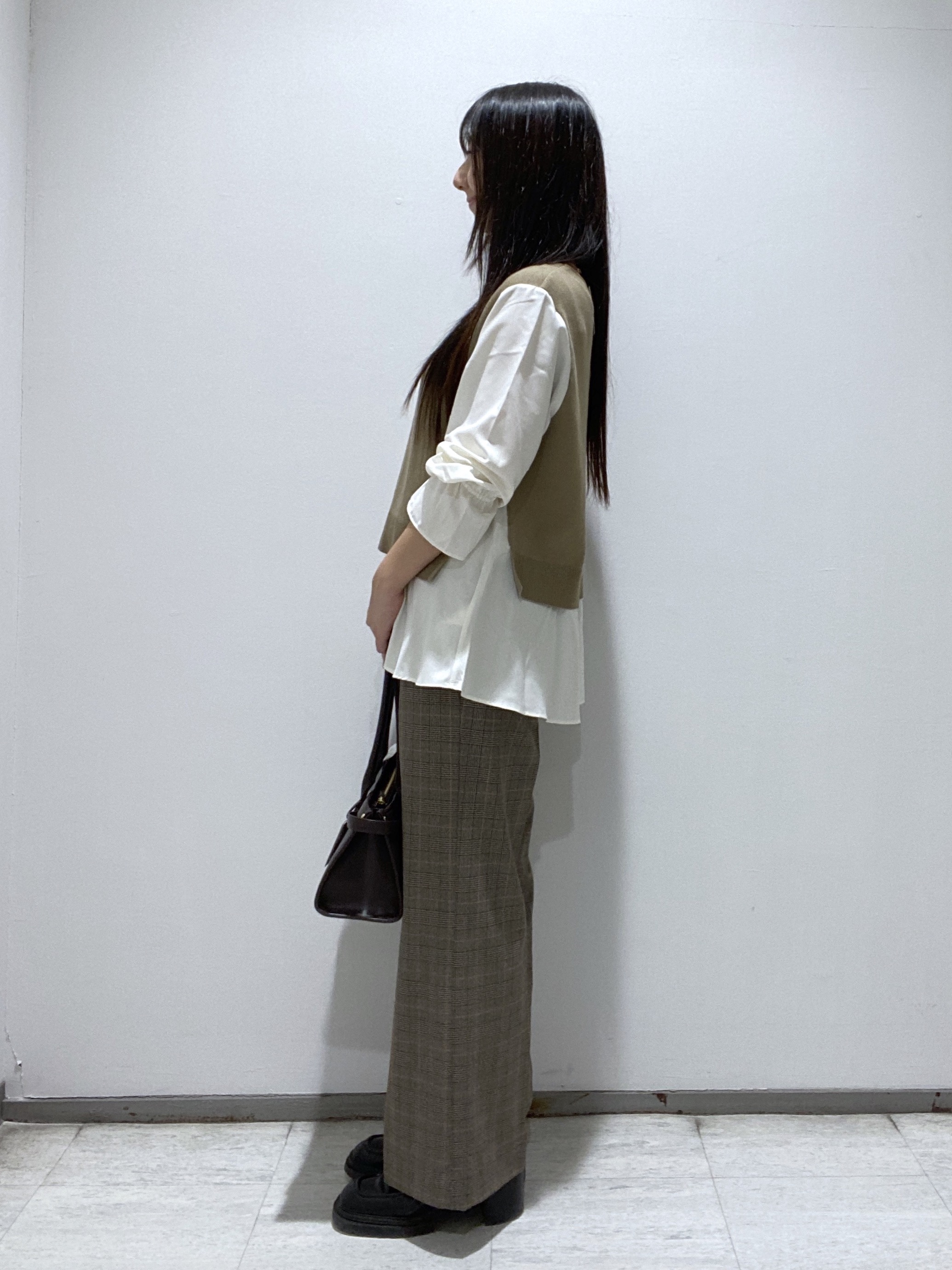 meiさんの「INDIVI｜【洗える／1枚でコーデ完成】重ね着風ニットトップス」を使ったコーディネート