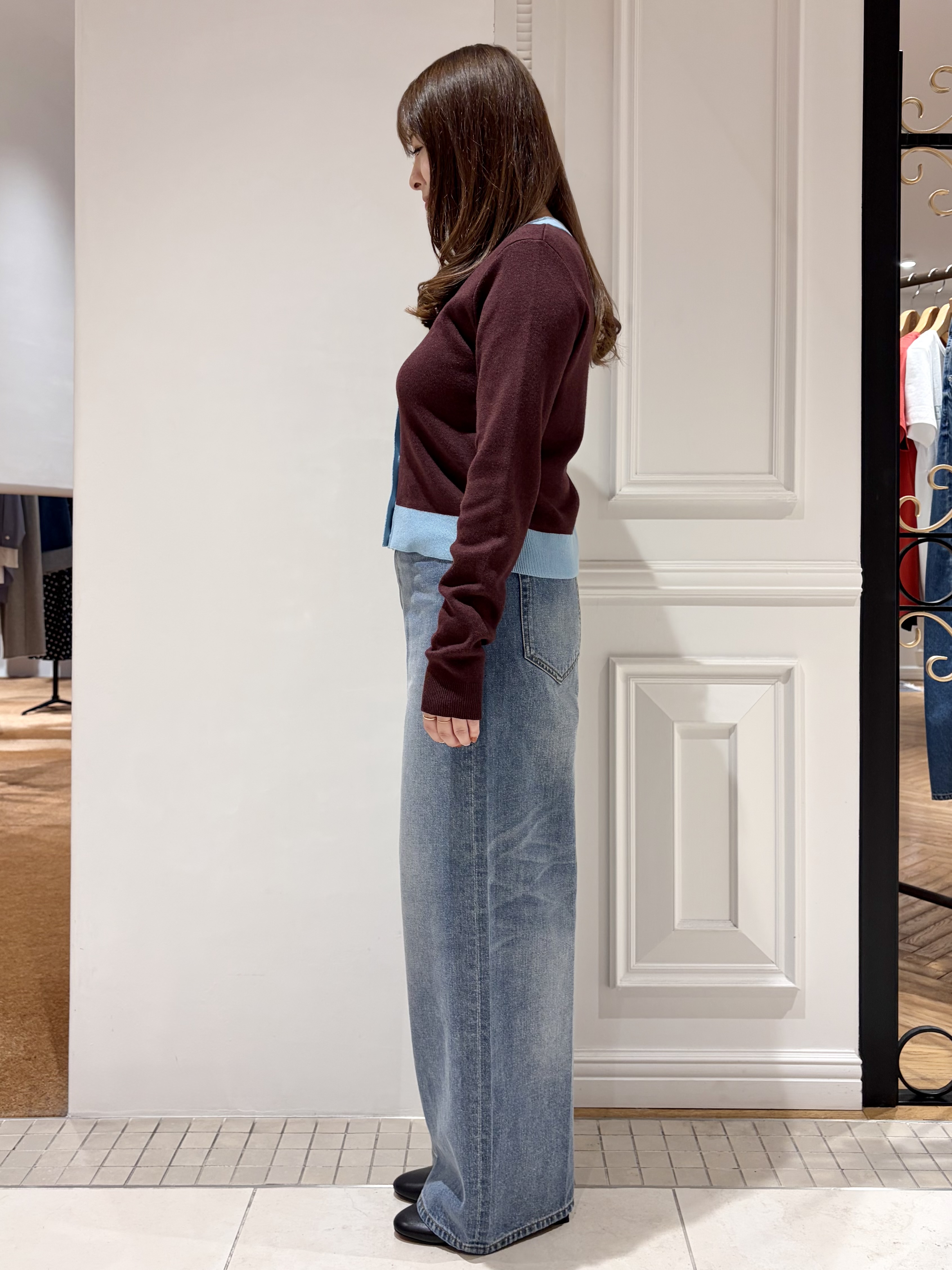 minowaさんの「DRESSTERIOR｜【ウォッシャブル】コットンカシミヤバイカラーカーディガン」を使ったコーディネート