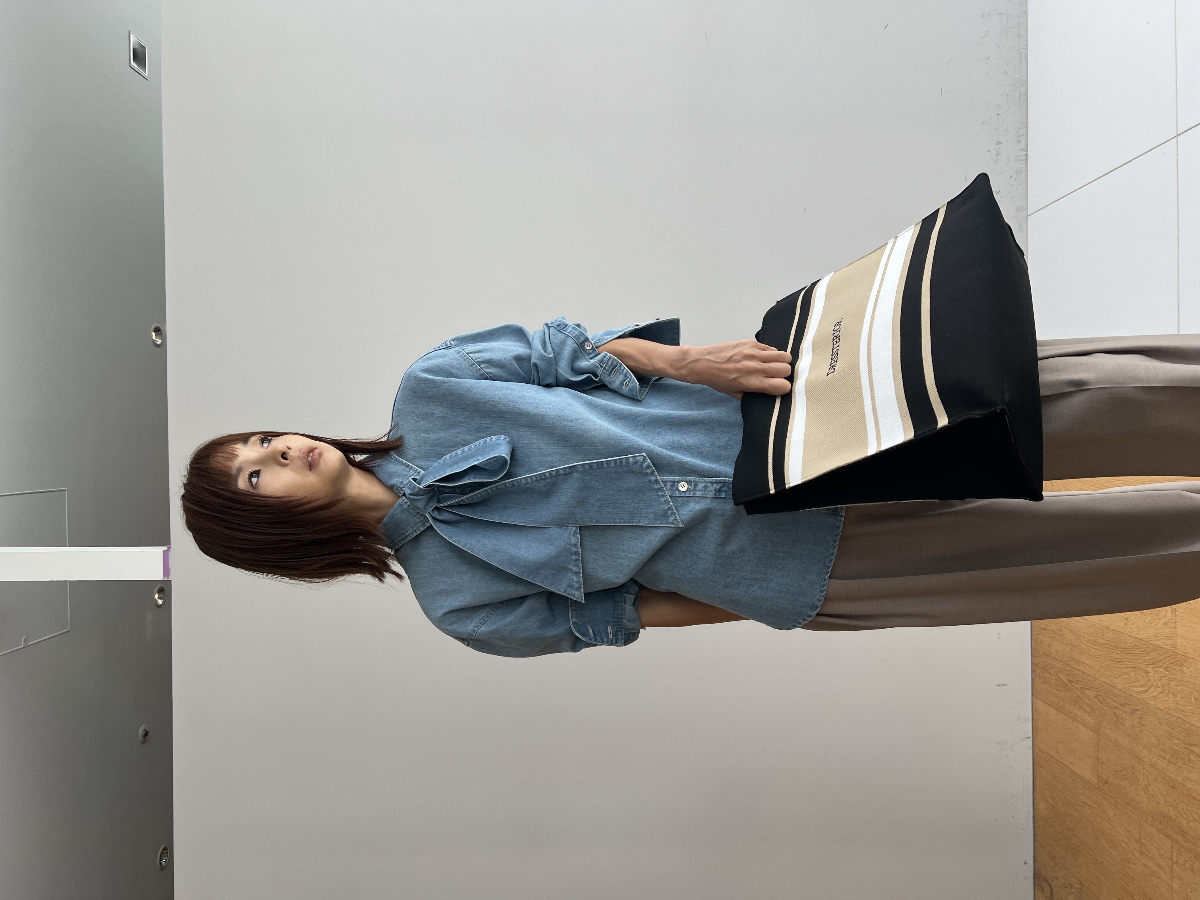 misaさんの「DRESSTERIOR｜【取り外し可能】2WAY ボウタイデニムシャツ」を使ったコーディネート