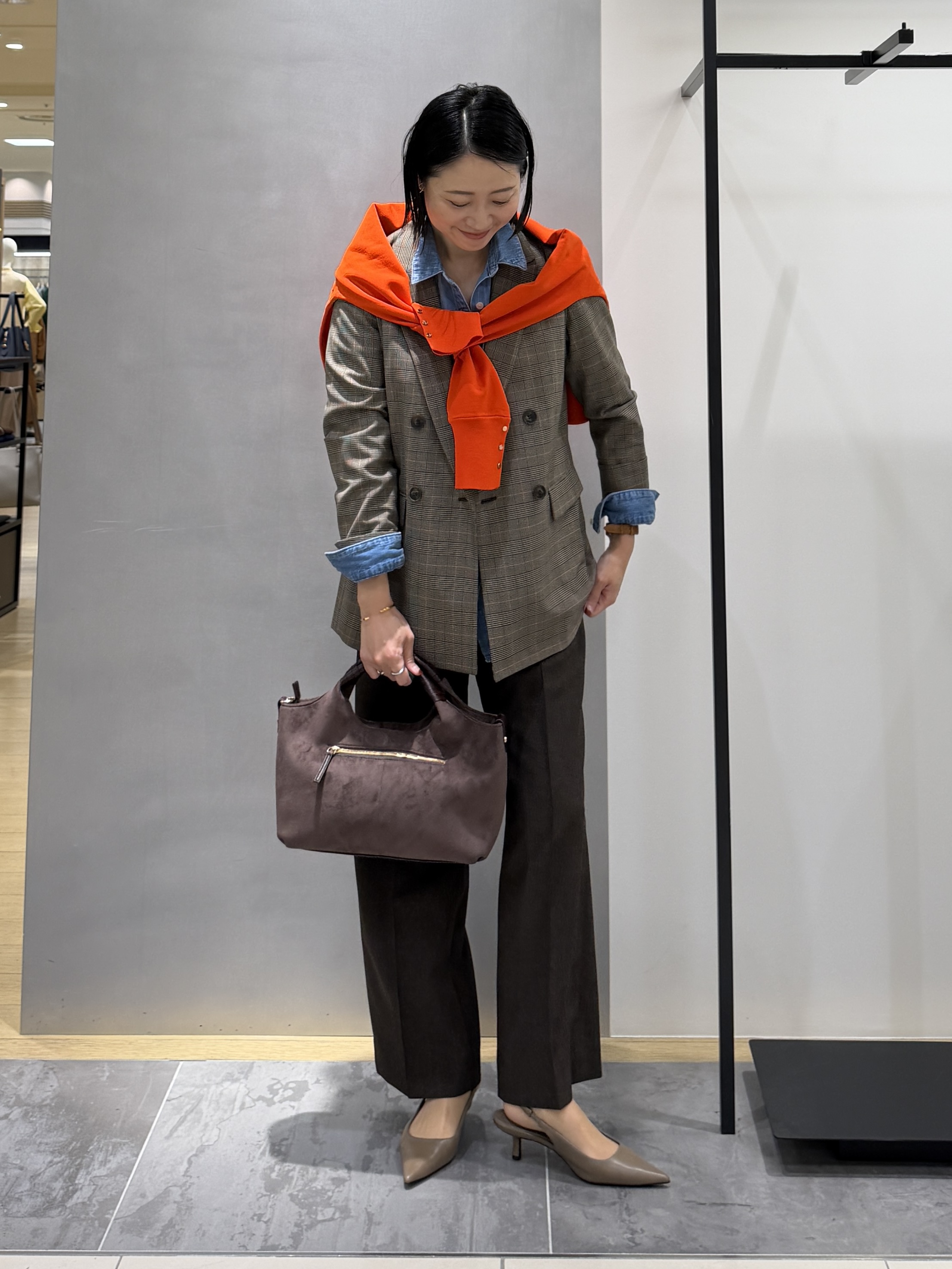 shihoさんの「INDIVI｜【洗濯機OK／ストレッチ◎】秋はじめのダブルジャケット」を使ったコーディネート