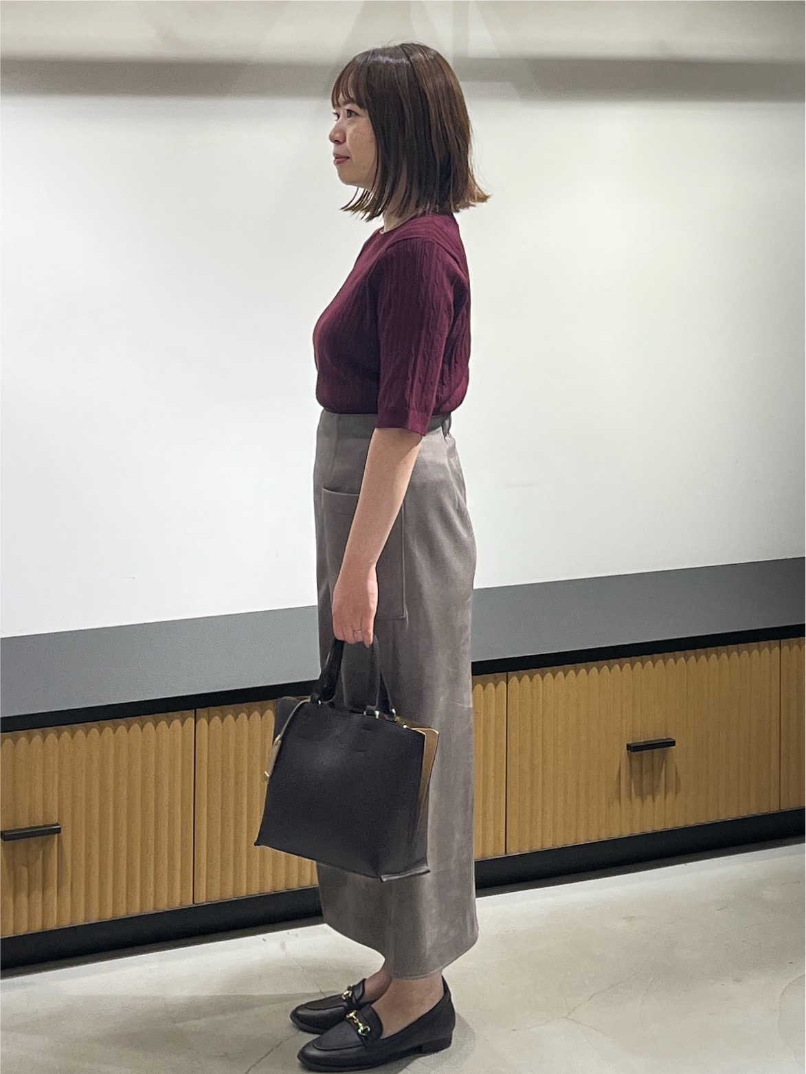 mikiさんの「OPAQUE.CLIP｜【UVケア】配色ケーブルニット《洗濯機OK／抗ピル》」を使ったコーディネート