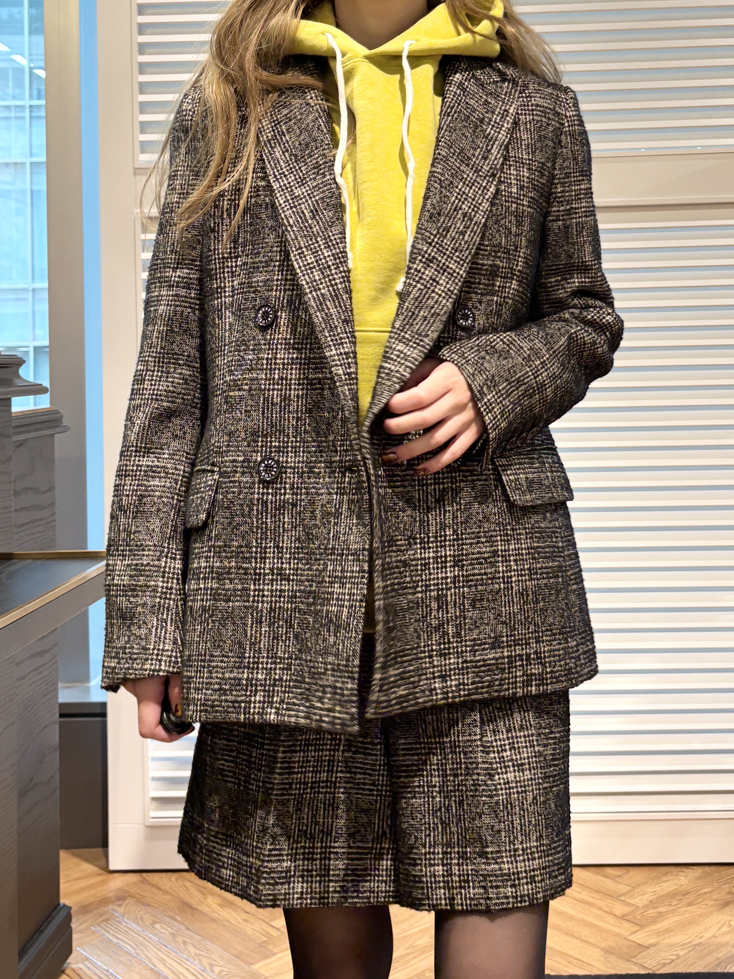 清水夏姫さんの「DRESSTERIOR｜【セットアップ可】ループグレンチェックショートパンツ」を使ったコーディネート