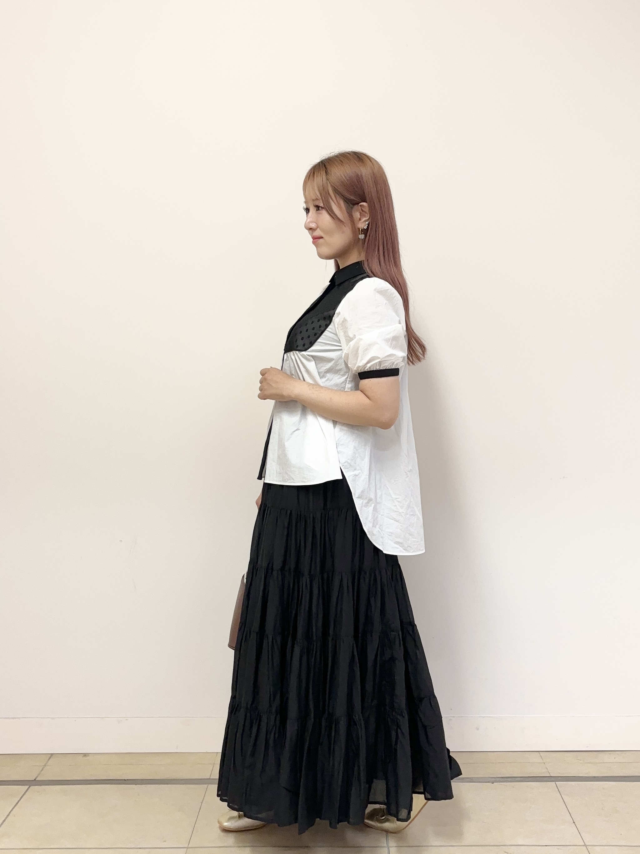 Rinaさんの「DRESSTERIOR｜【再入荷】コットンボイルティアードスカート」を使ったコーディネート