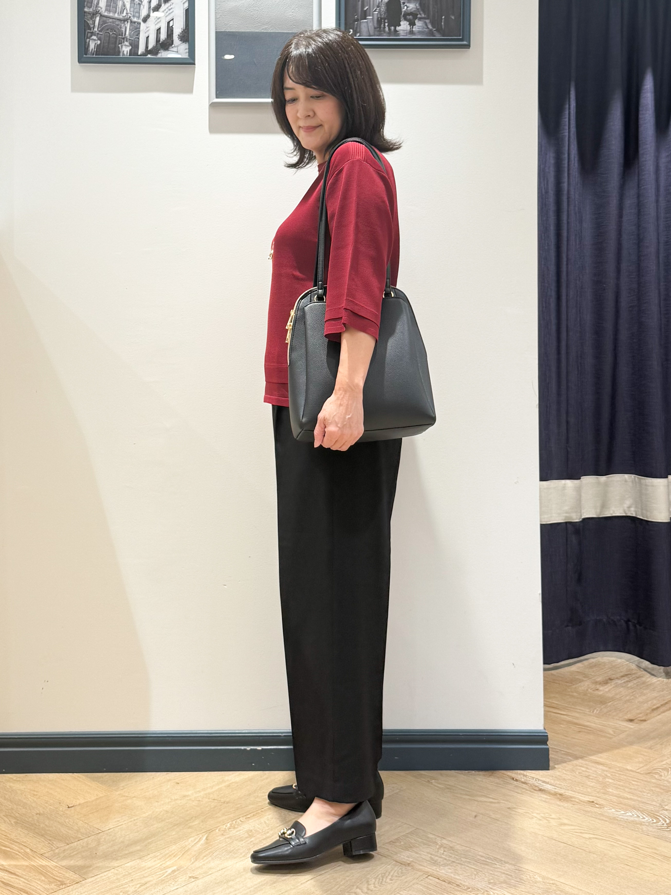 Lilyさんの「grove｜【人気シリーズに新型登場】袖口シアーやわらかドライタッチニット」を使ったコーディネート