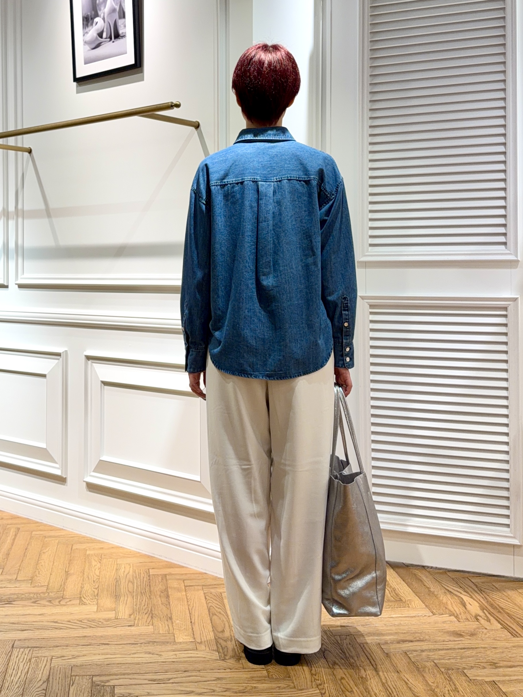 renaさんの「DRESSTERIOR｜【取り外し可能】2WAY ボウタイデニムシャツ」を使ったコーディネート
