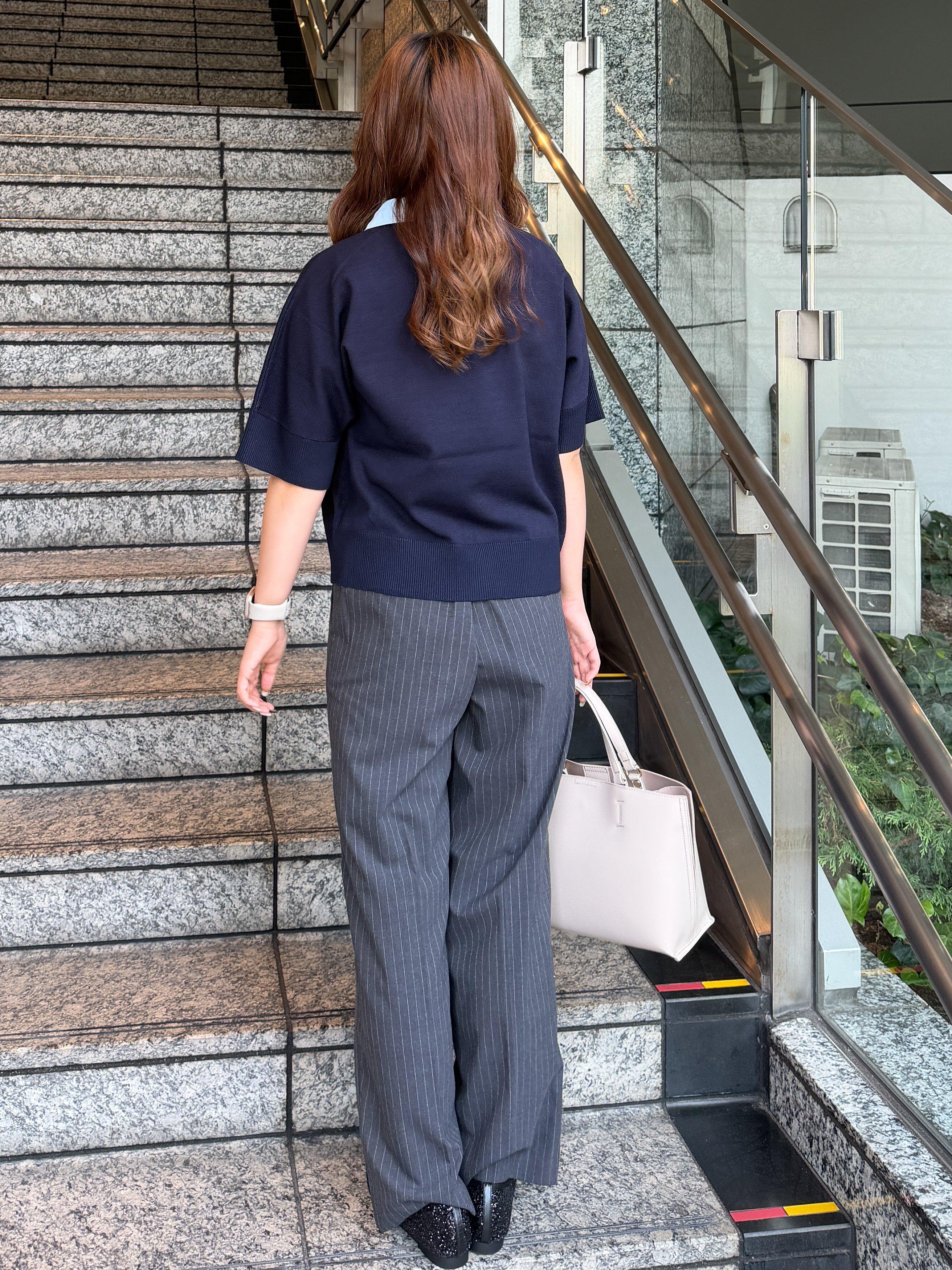 HANNAさんの「OPAQUE.CLIP｜【森絵梨佳さん着用】2WAY衿ドッキングニット《洗濯機OK》」を使ったコーディネート