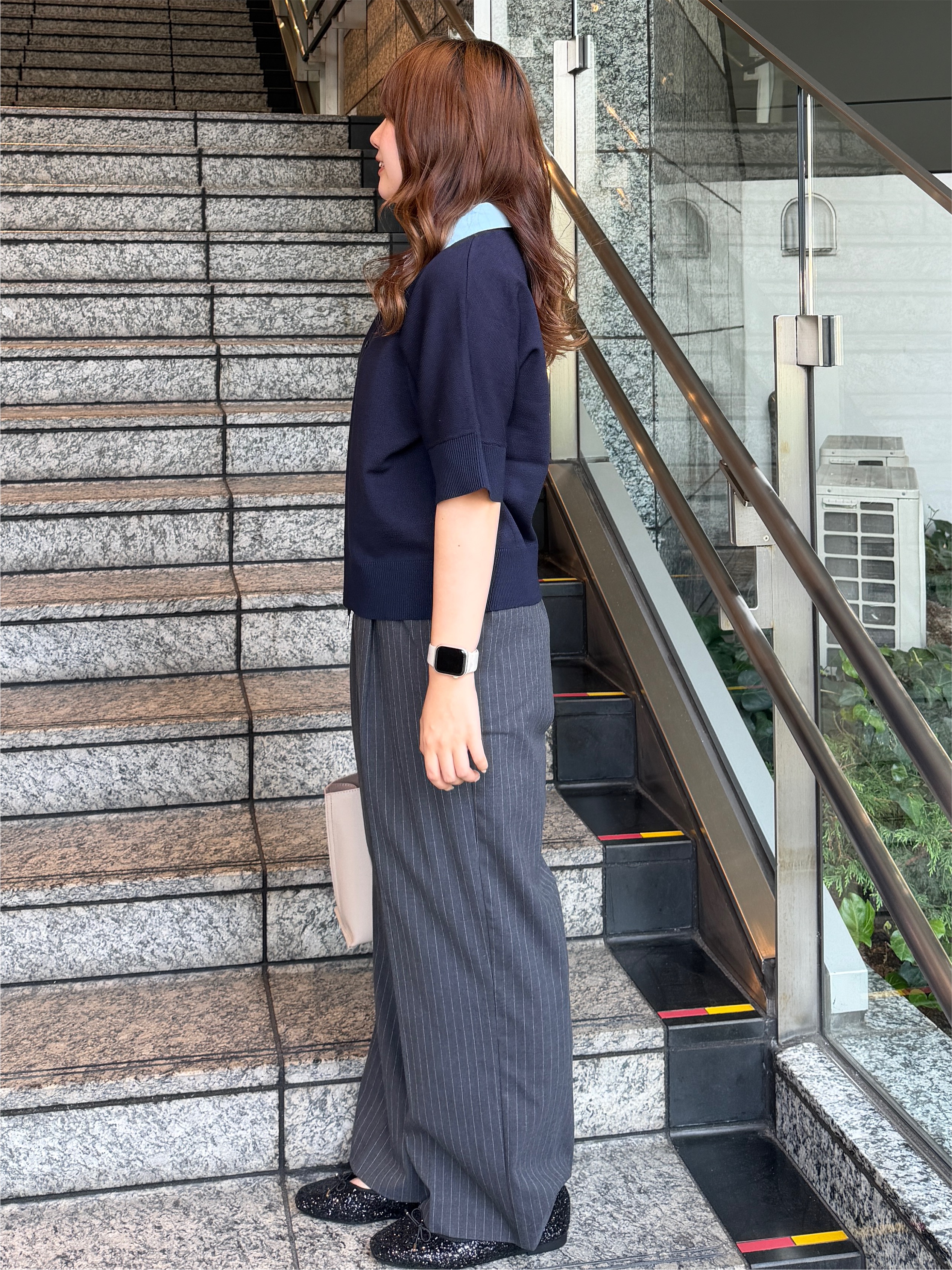 HANNAさんの「OPAQUE.CLIP｜【森絵梨佳さん着用】2WAY衿ドッキングニット《洗濯機OK》」を使ったコーディネート