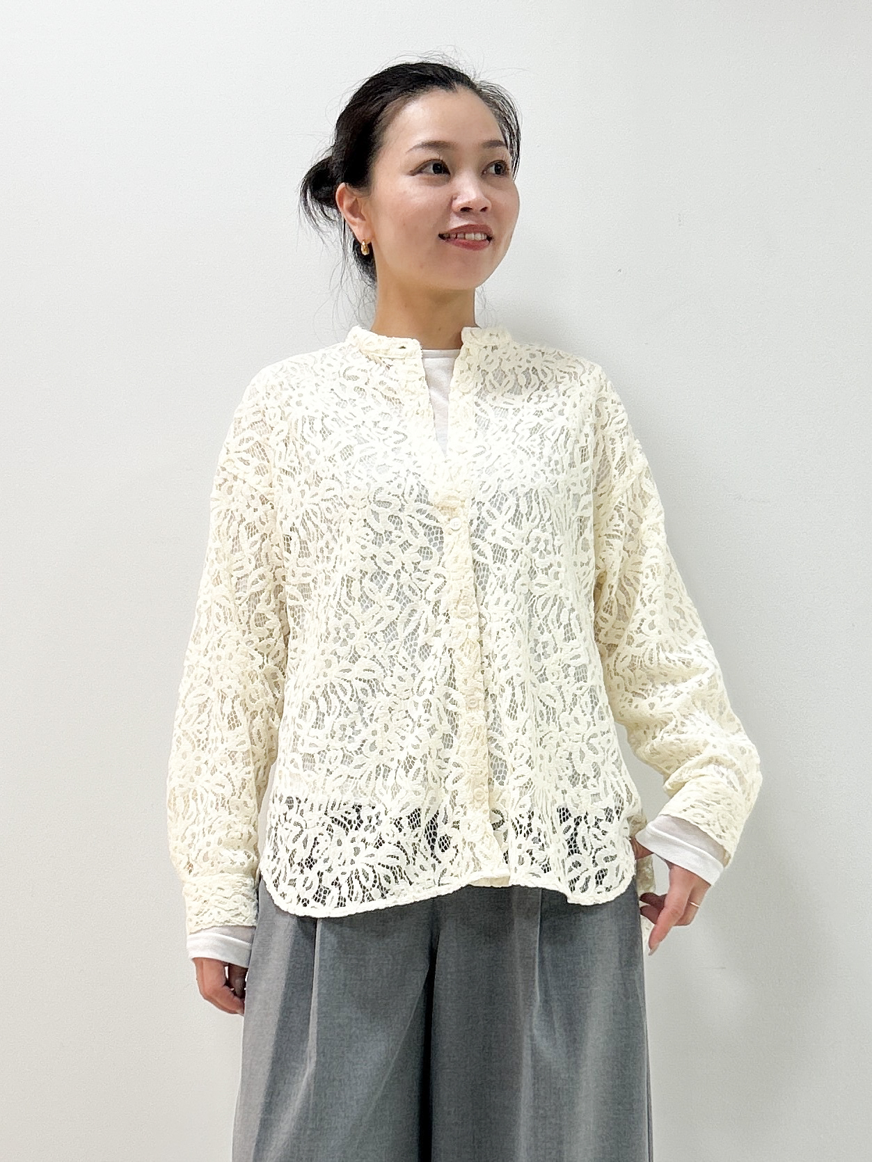 Kaiさんの「Dessin｜クルーネックシアーロングTシャツ」を使ったコーディネート