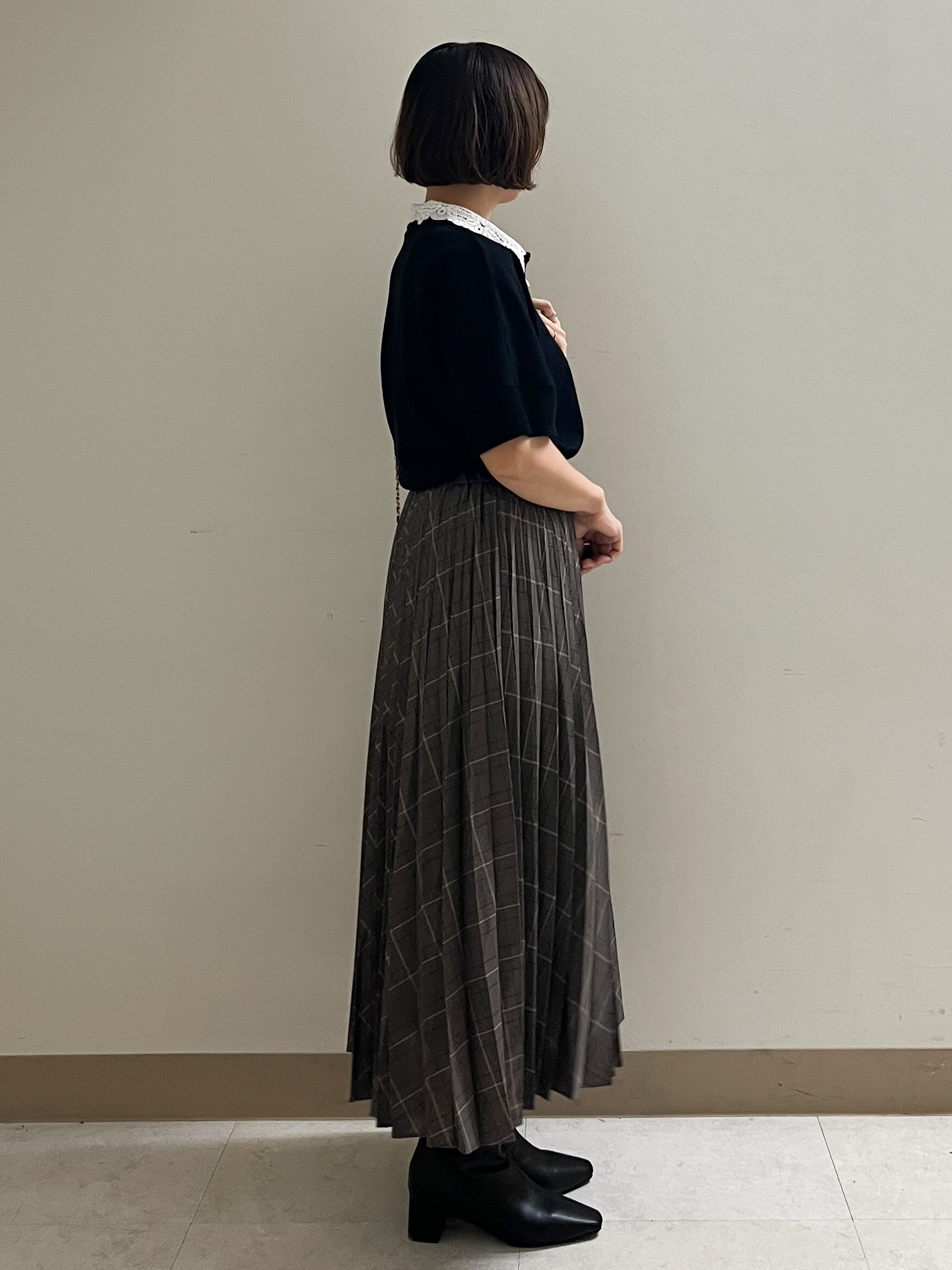 あかねさんの「OPAQUE.CLIP｜2WAY衿ドッキングニット《洗濯機OK》」を使ったコーディネート