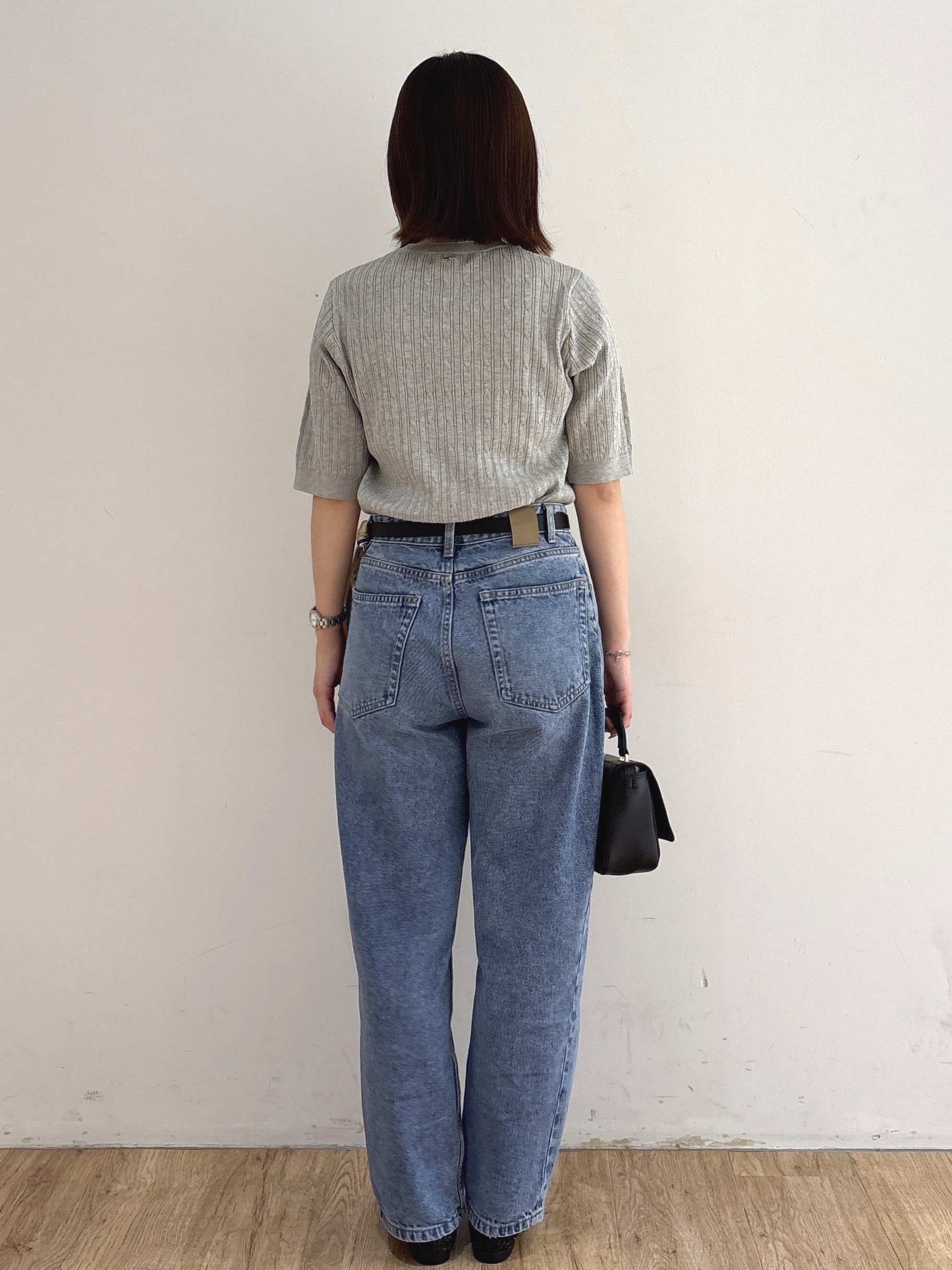 mireiさんの「OPAQUE.CLIP｜【UVケア】配色ケーブルニット《洗濯機OK／抗ピル》」を使ったコーディネート
